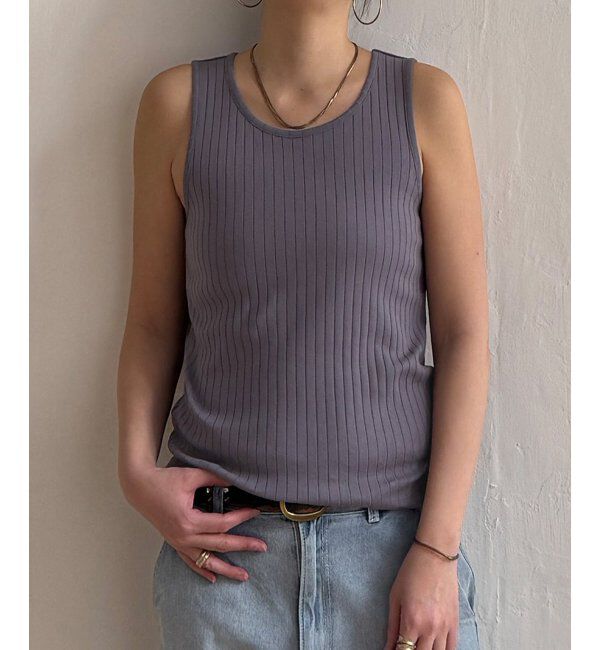 Lbc with Life「コットンUSA針抜きタンクトップ 25」|キャミソール|チャコール