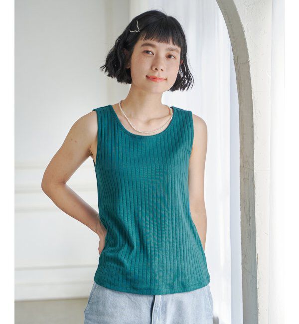 Lbc with Life「コットンUSA針抜きタンクトップ 25」|キャミソール|