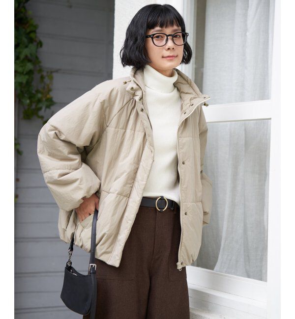 Lbc with Life「スタンドネックワッシャーナカワタＢＺ」|ブルゾン・スタジャン|グレージュ