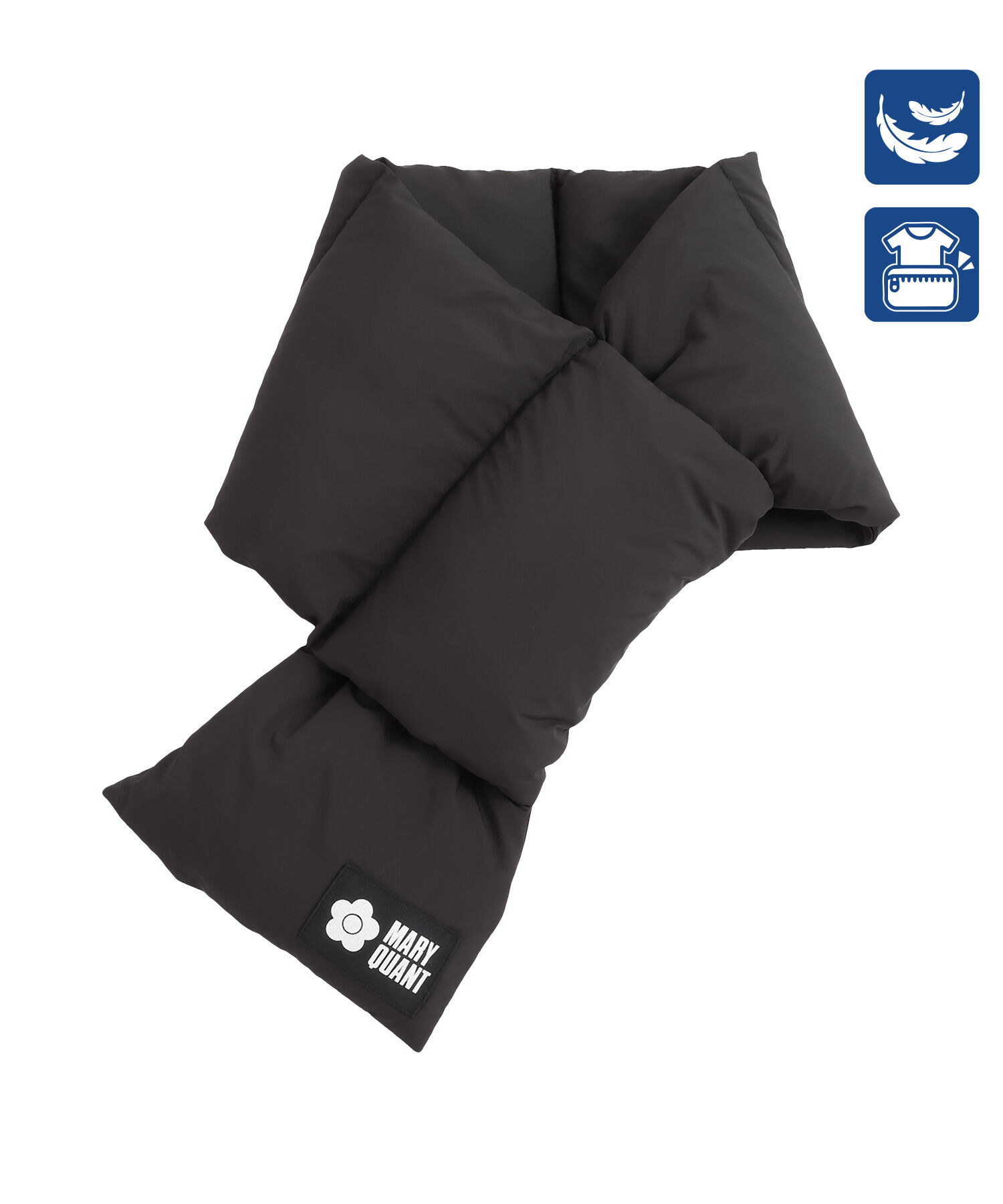 MARY QUANT「ポケッタブルダウン マフラー」|マフラー|ブラック