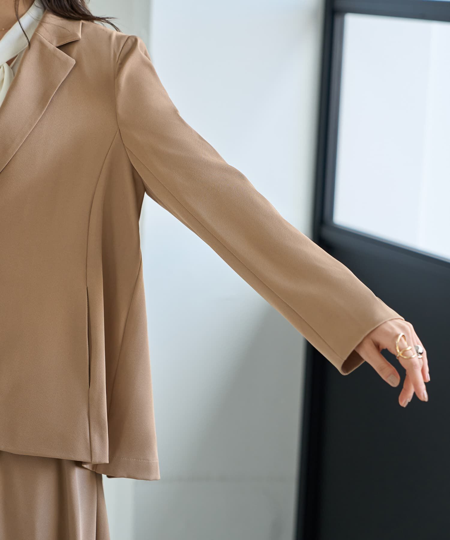 STYLE DELI「ソフトツイルAラインジャケット」|テーラードジャケット|