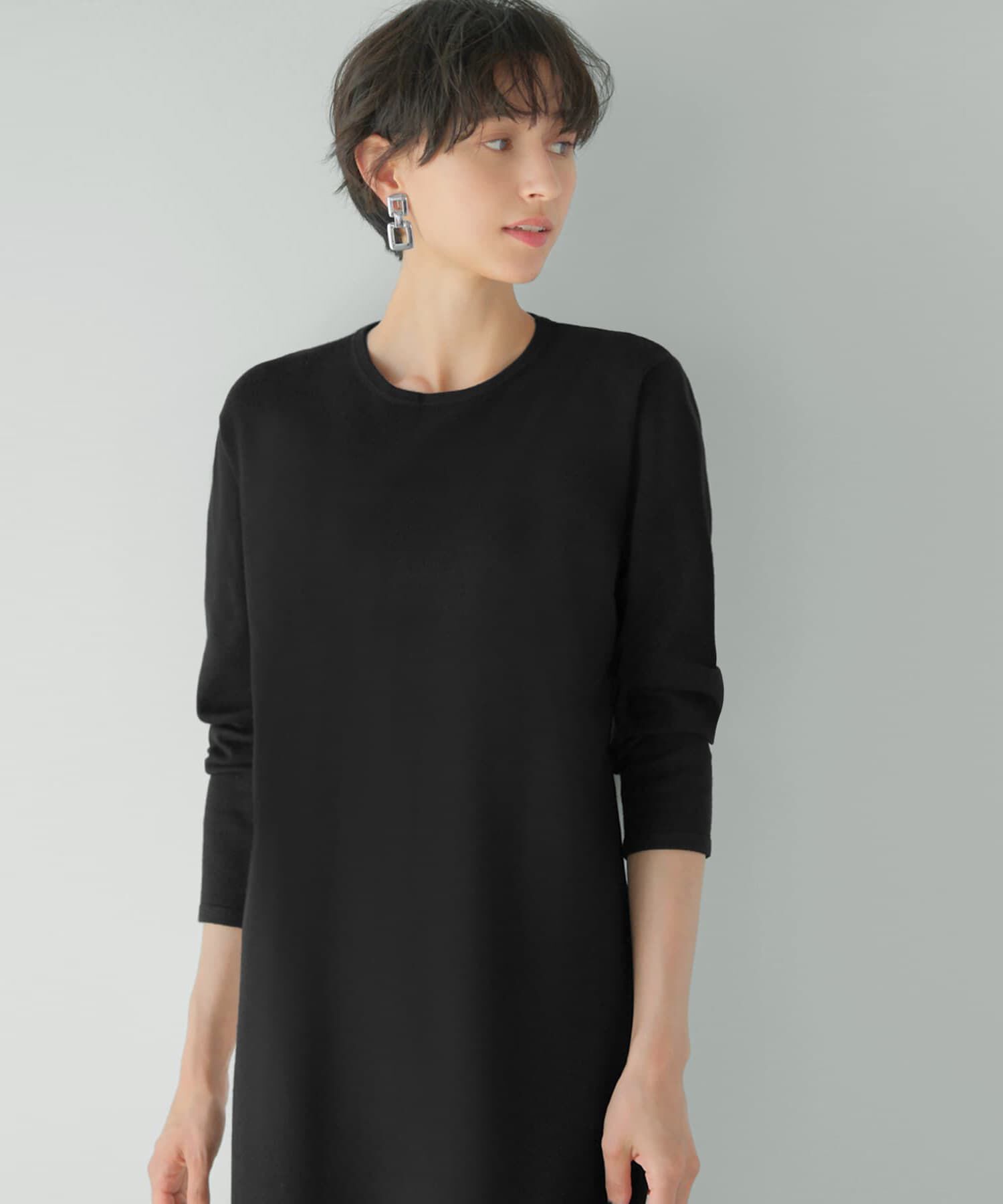 STYLE DELI「スムースハイゲージシャツ生地コンビワンピース」|ワンピース|