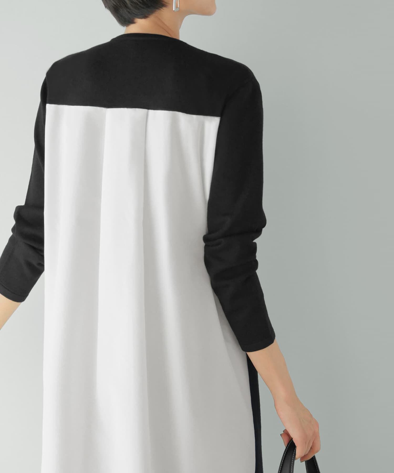 STYLE DELI「スムースハイゲージシャツ生地コンビワンピース」|ワンピース|