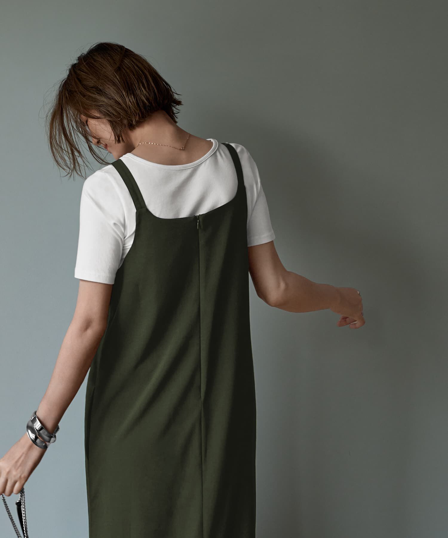 STYLE DELI「【LUXE】 スクエアネックジャンパースカート」|ジャンパースカート|