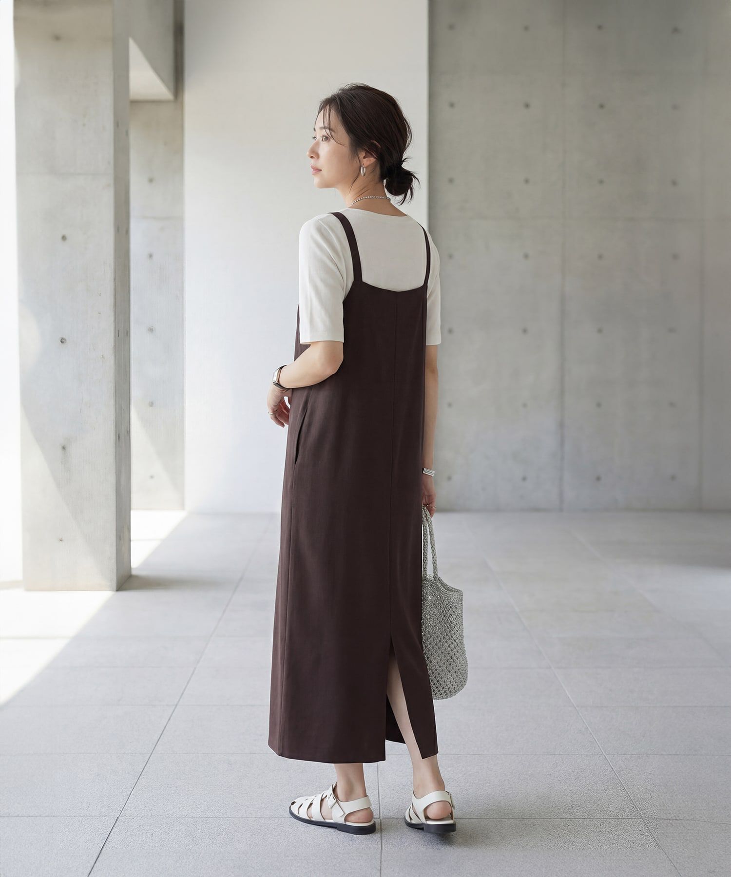 STYLE DELI「【LUXE】 スクエアネックジャンパースカート」|ジャンパースカート|