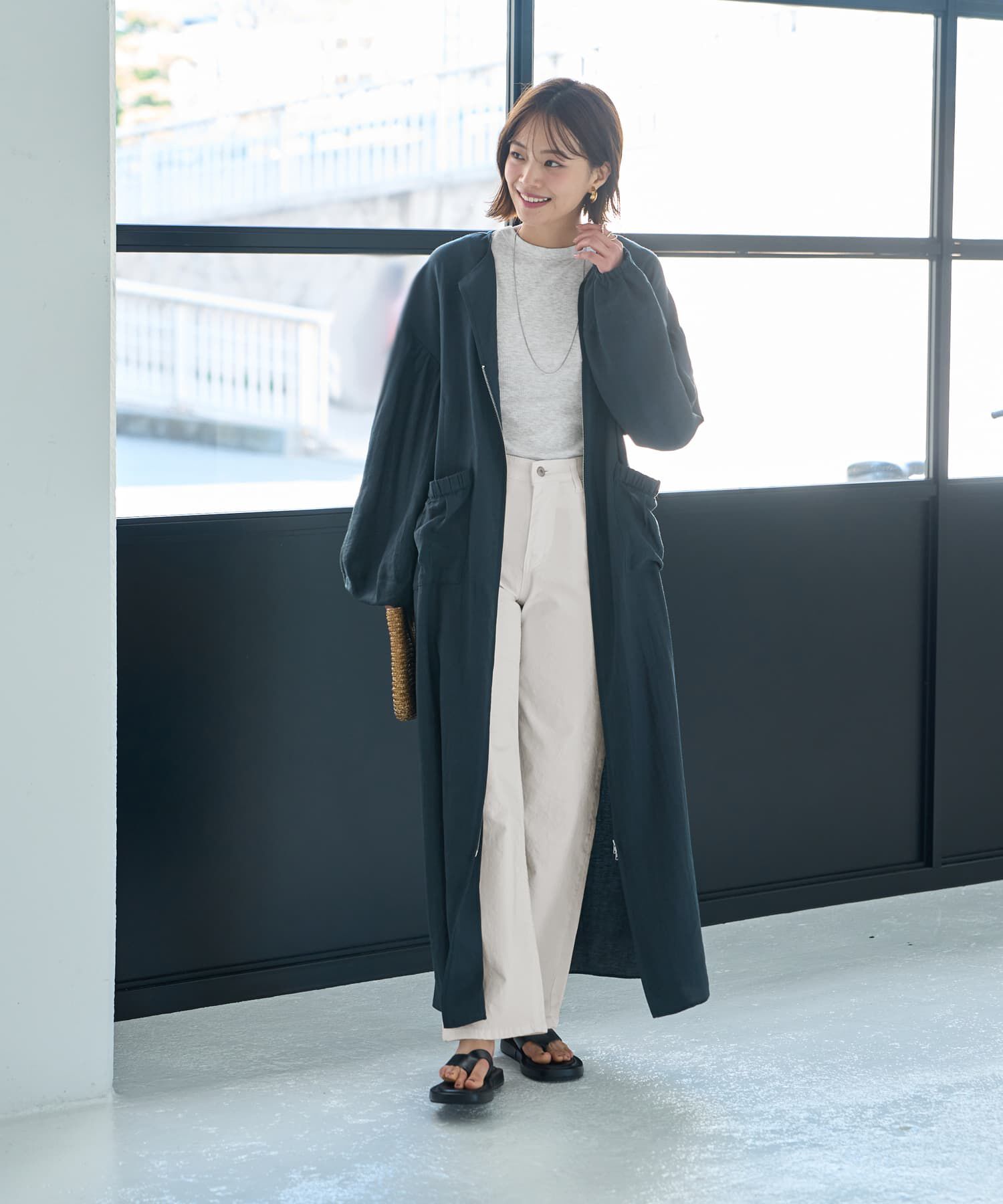 STYLE DELI「綿麻混紡◆羽織れるWファスナーワンピース」|ワンピース|