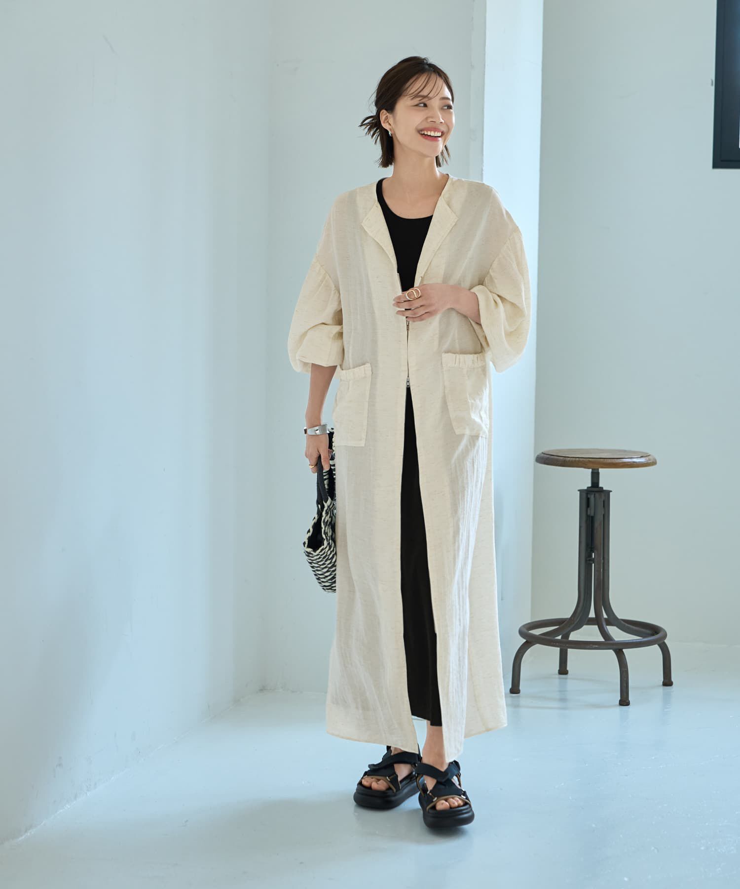 STYLE DELI「綿麻混紡◆羽織れるWファスナーワンピース」|ワンピース|