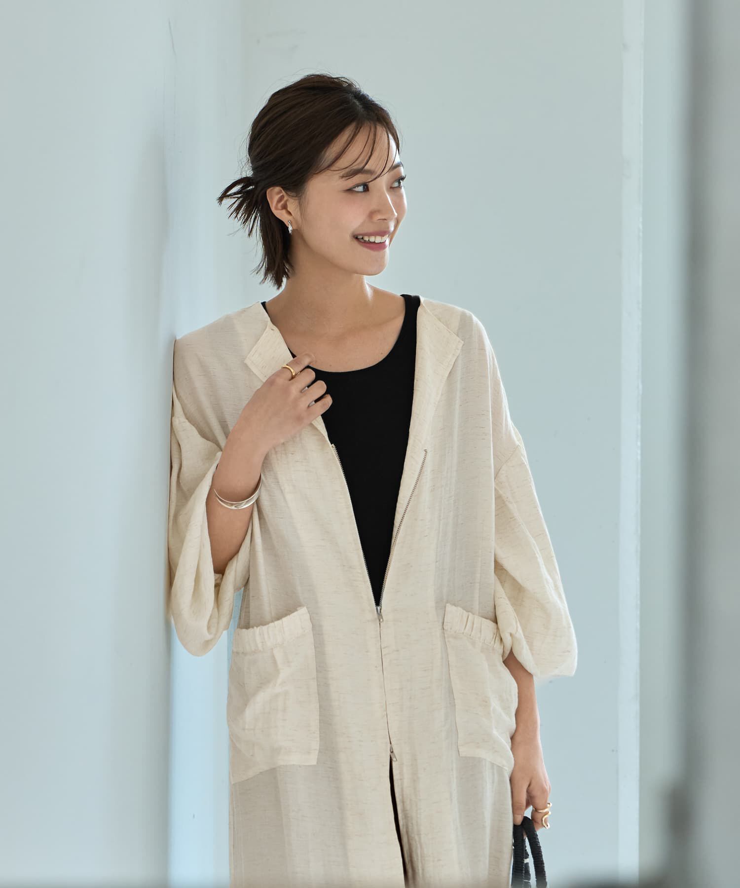 STYLE DELI「綿麻混紡◆羽織れるWファスナーワンピース」|ワンピース|