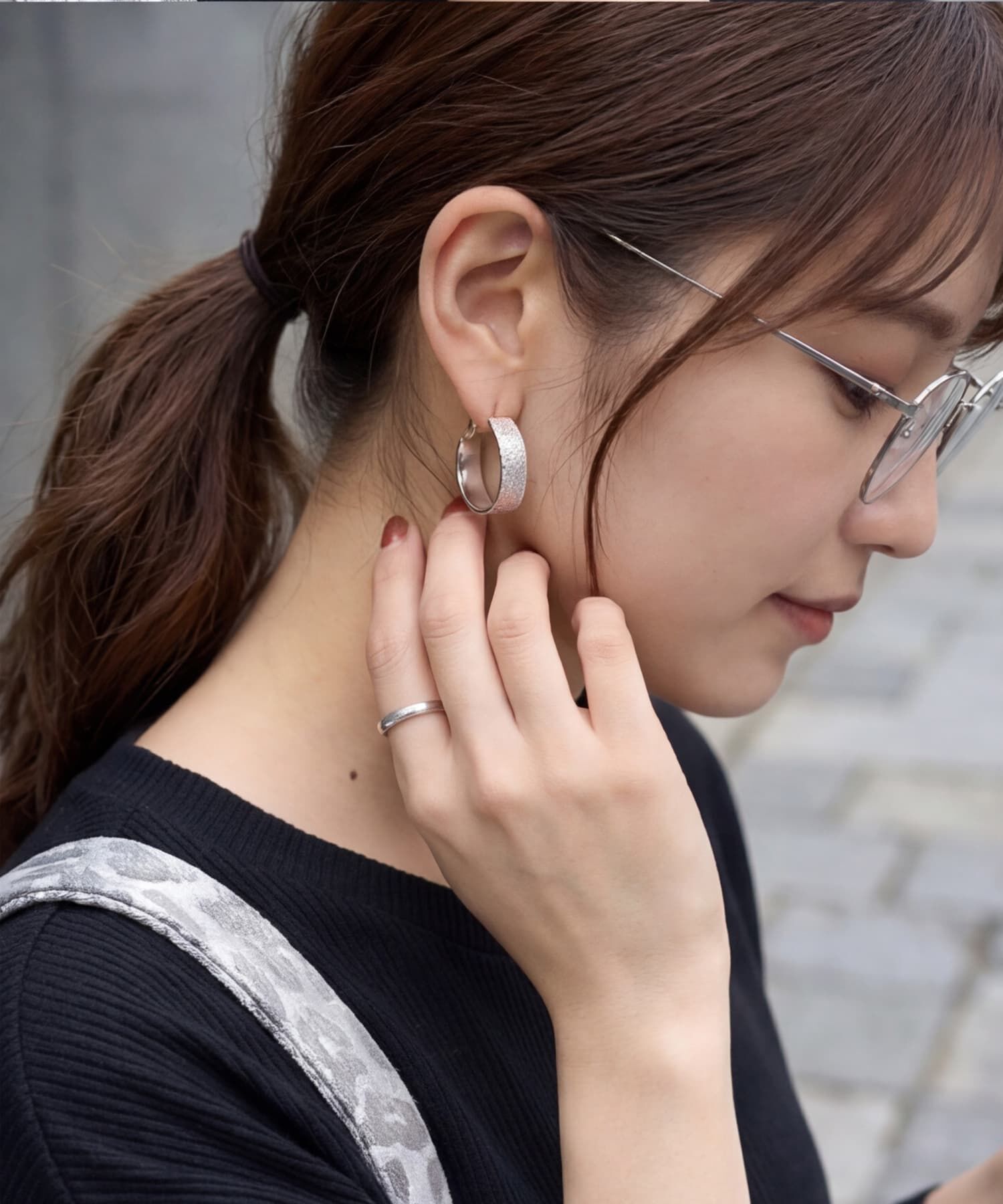 STYLE DELI「テクスチャー平打ちフープピアス」|ピアス|