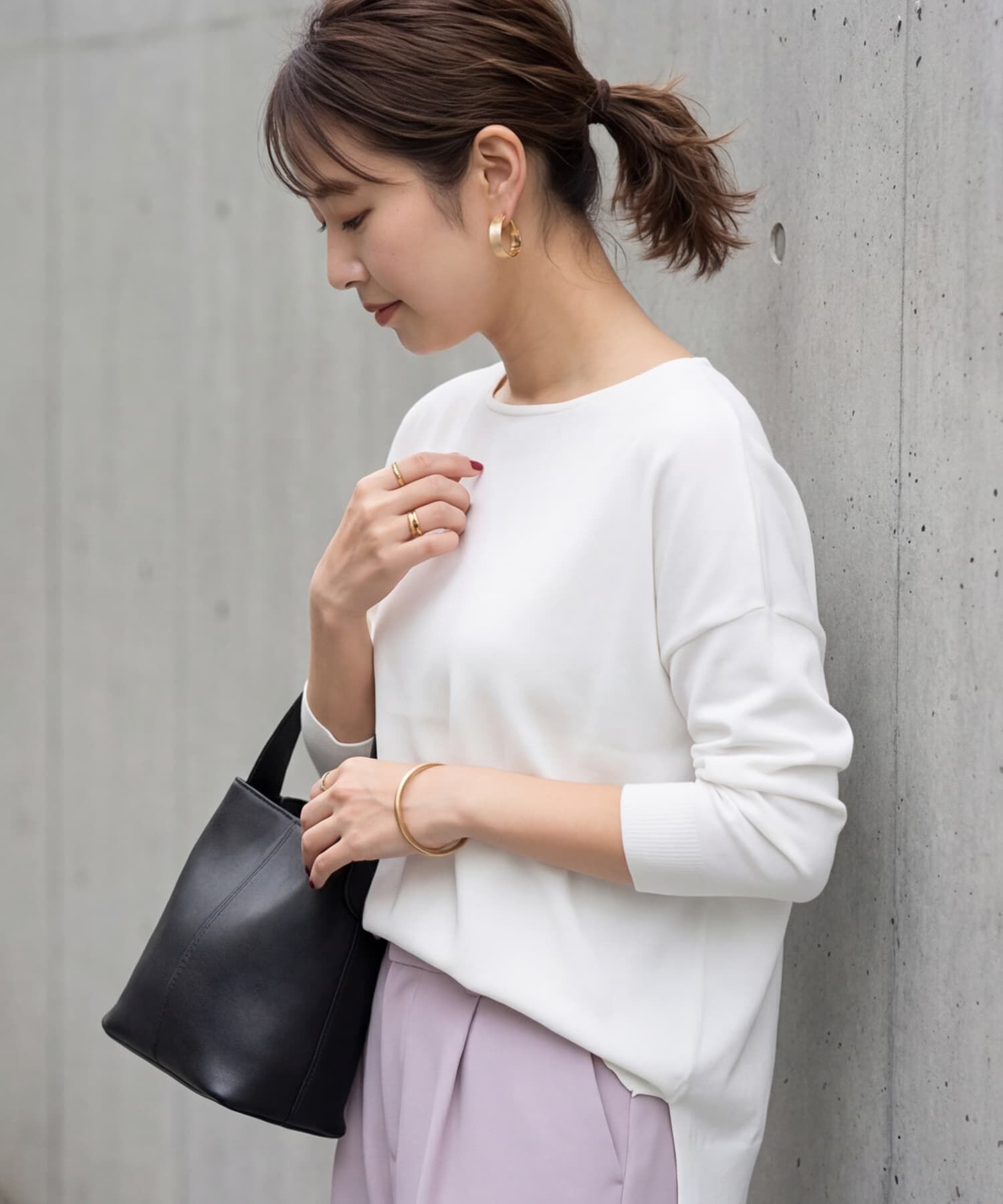 STYLE DELI「テクスチャー平打ちフープピアス」|ピアス|