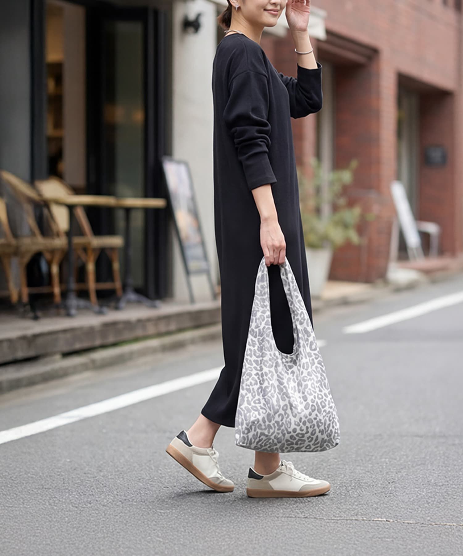  「リブ生地relaxストレートワンピース」|ワンピース|