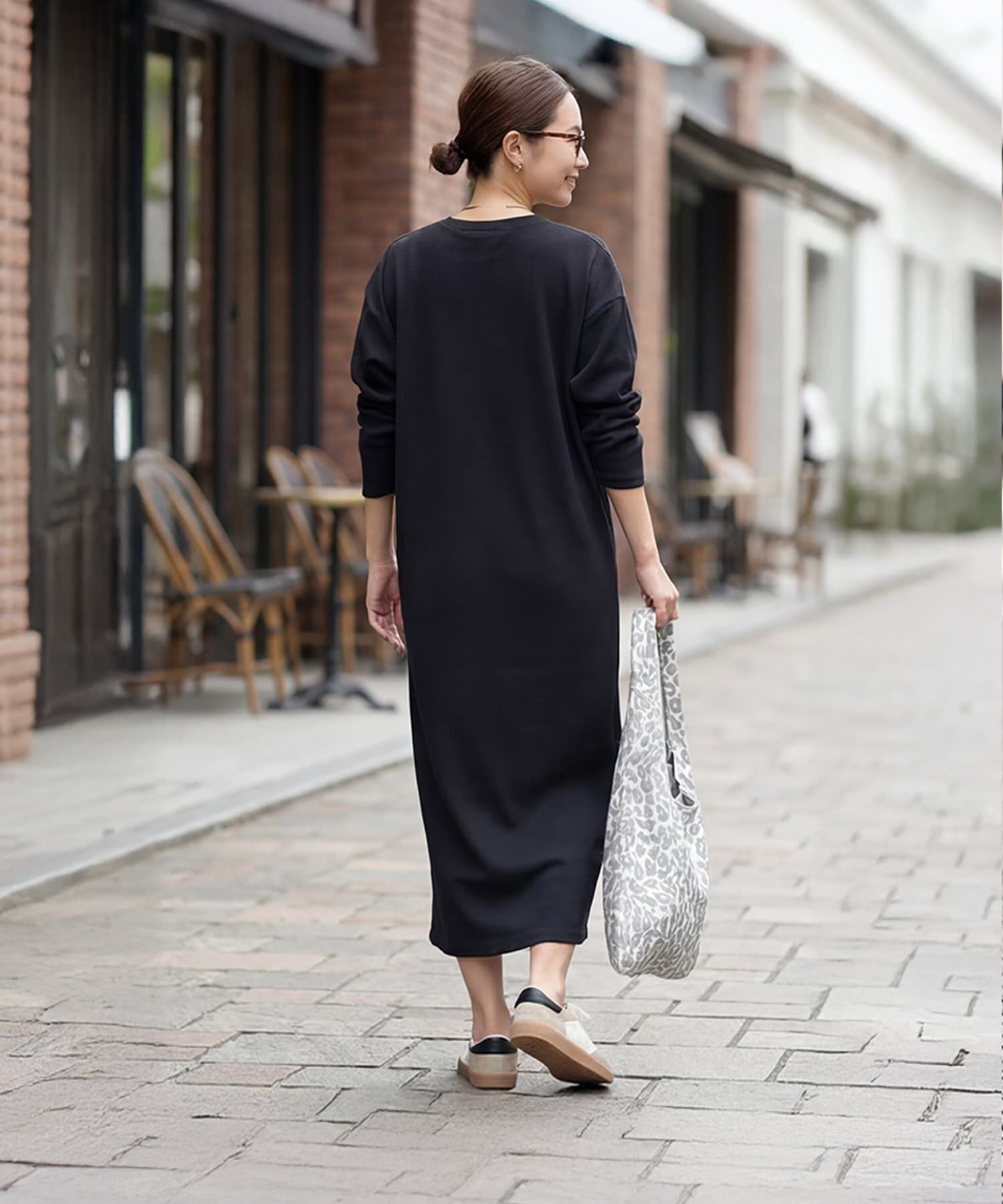  「リブ生地relaxストレートワンピース」|ワンピース|