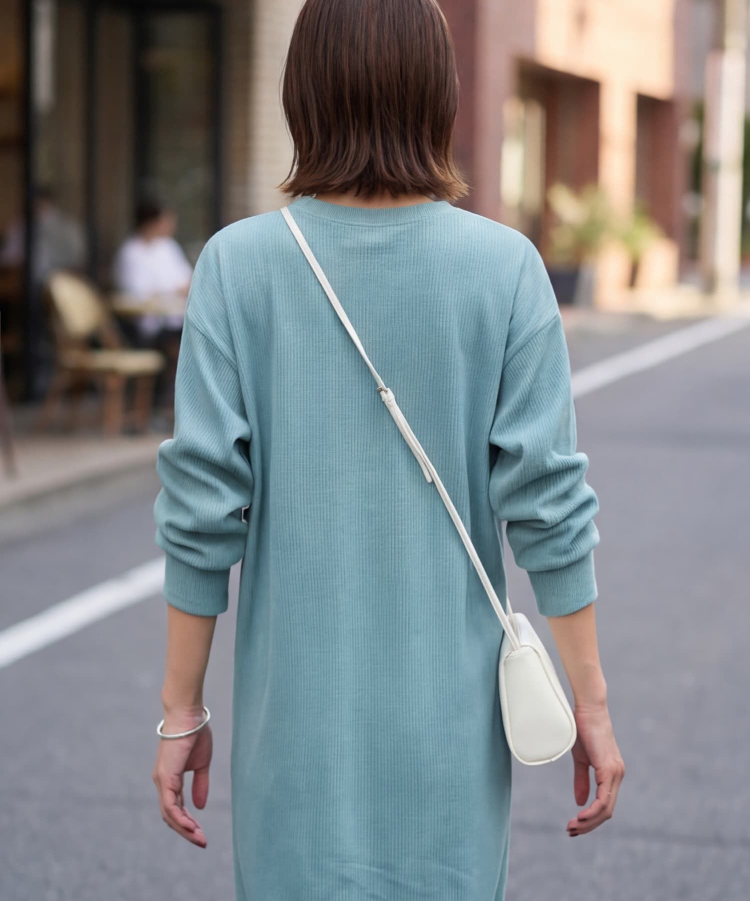  「リブ生地relaxストレートワンピース」|ワンピース|