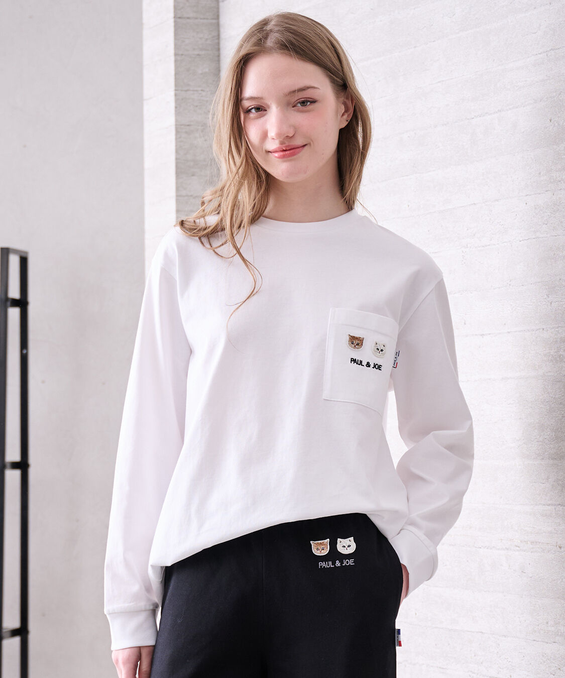 PAUL&JOE「ヌネット＆ジプシーワッペン　コットンロングTシャツ」|ルームウェア|ホワイト