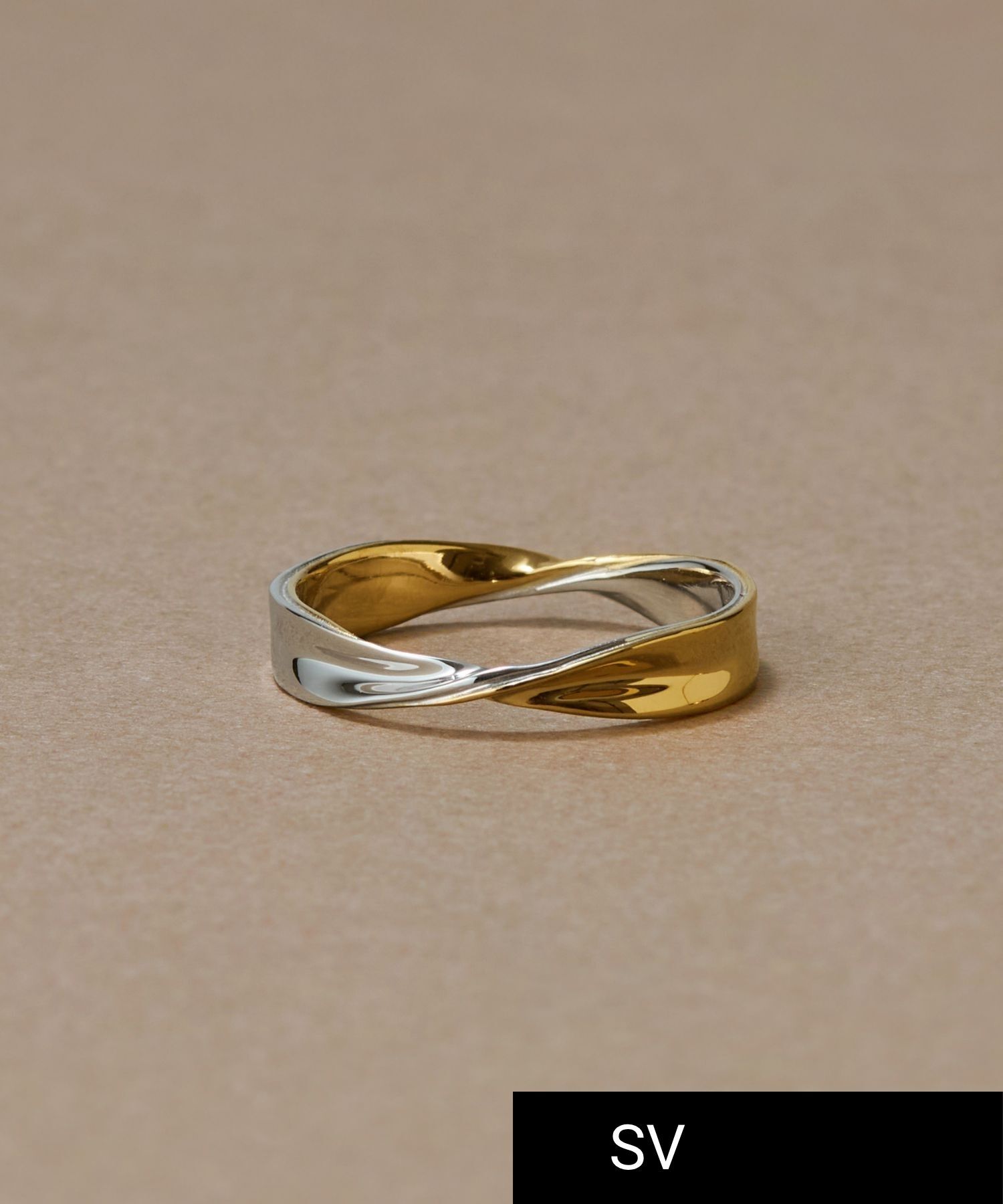 JUPITER「【SV925】リボンクロスリング/ペア/コンビカラー」|リング|ゴールド