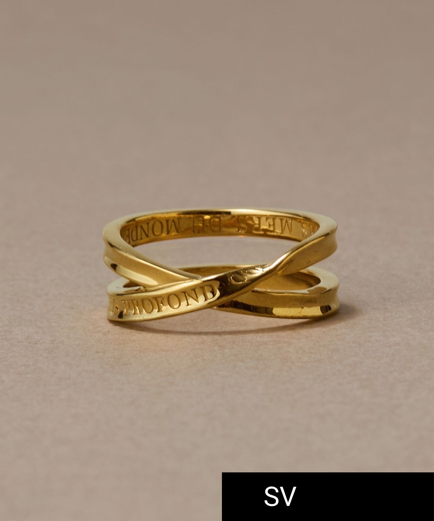  「【SV925】メッセージリング/ペア　ゴールド」|リング|ゴールド