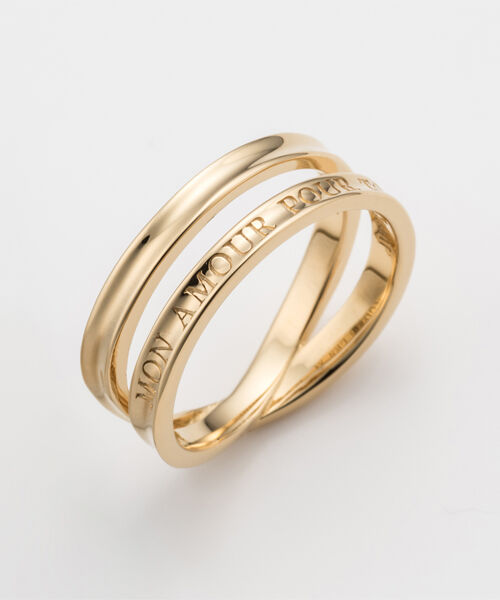  「【SV925】メッセージリング/ペア　ゴールド」|リング|