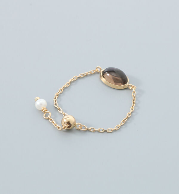 JUPITER「【K10】天然石チェーンリング/スモーキークォーツ」|リング|