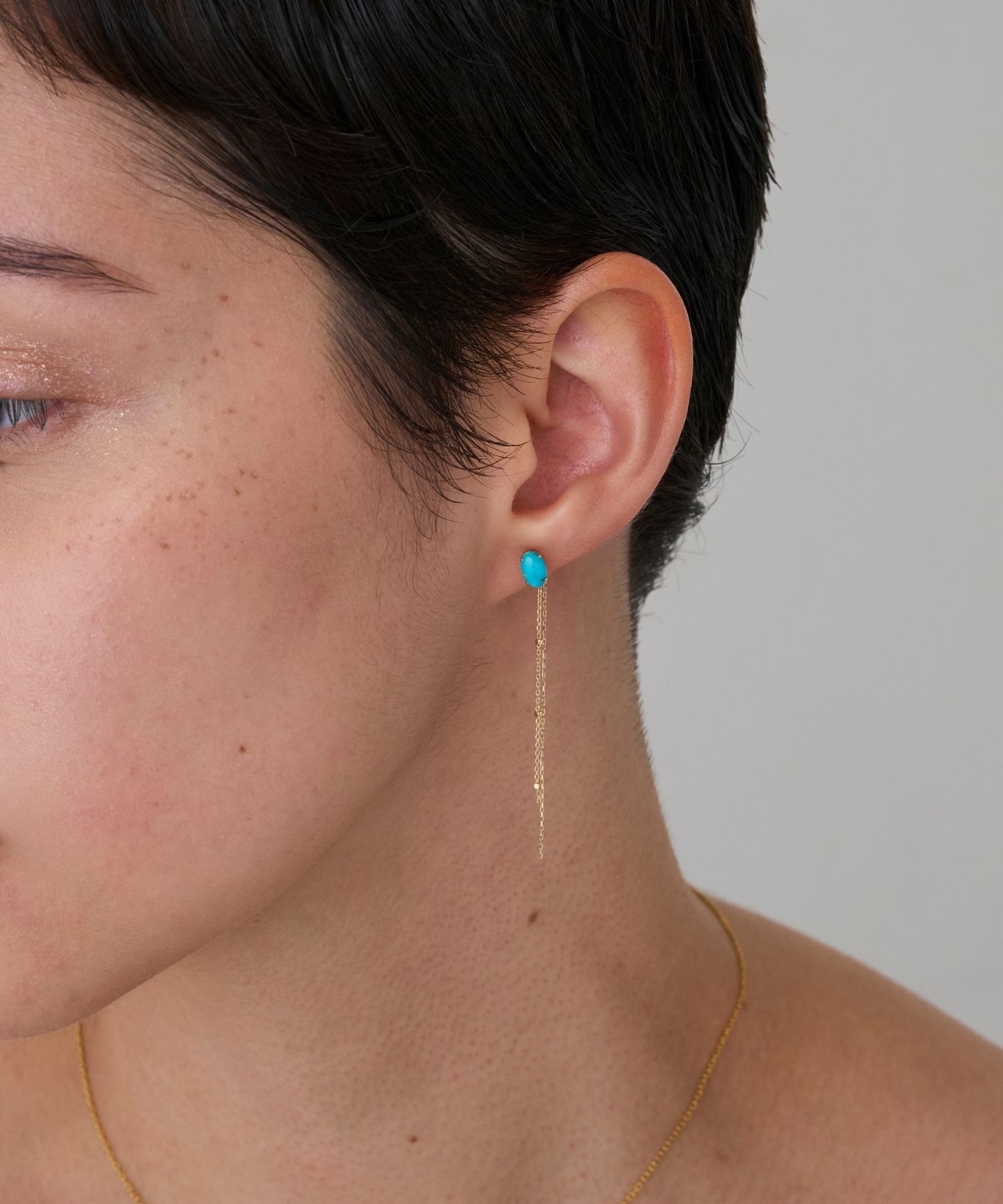 JUPITER「【K10】シャーベットカラー天然石ピアス/ターコイズ」|ピアス|