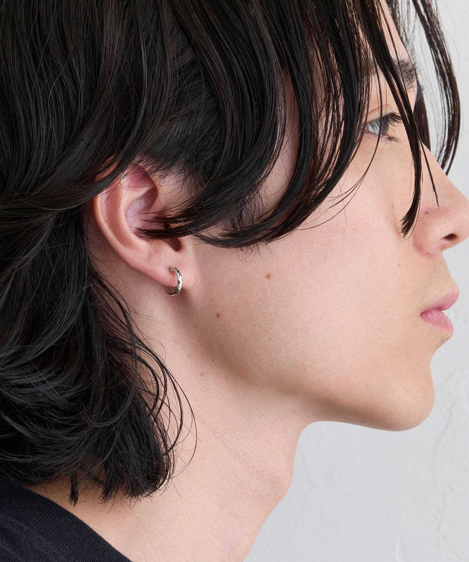 JUPITER「【K10】ダイヤモンドカットフープピアス/片耳 シルバー」|ピアス|