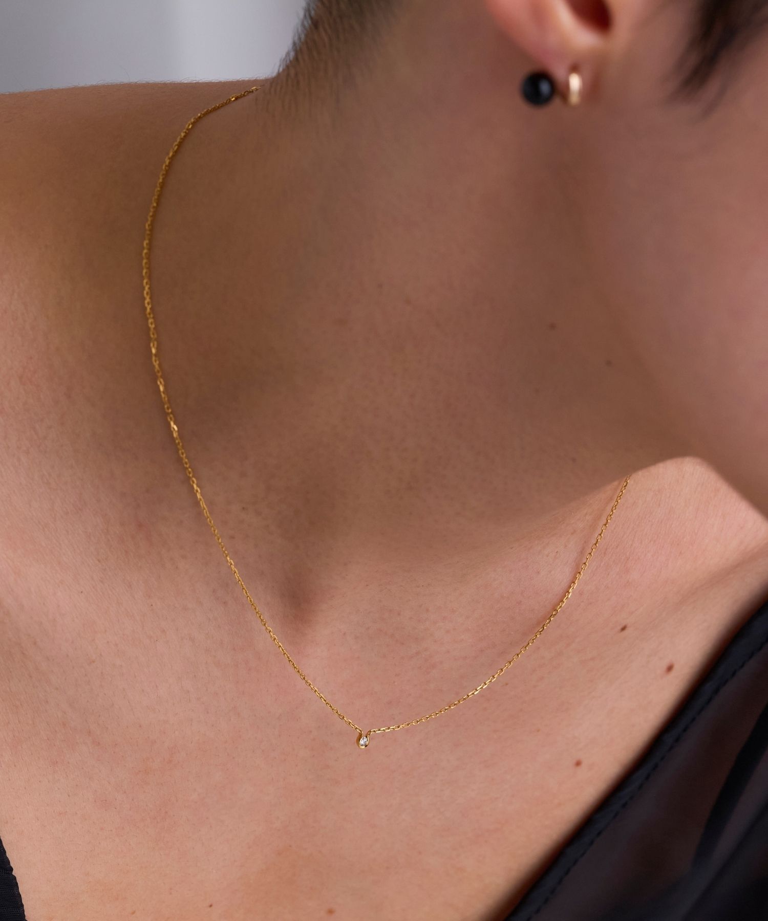 JUPITER「【SV】バテイダイヤモンドネックレス<全長約40+6cm>/金属アレルギー対応」|ネックレス|