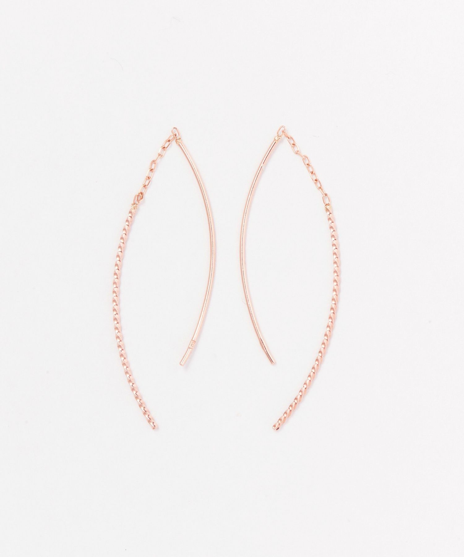 Phoebe「【K10】クロスラインアメリカンピアス　ローズゴールド／BOX付き」|ピアス|