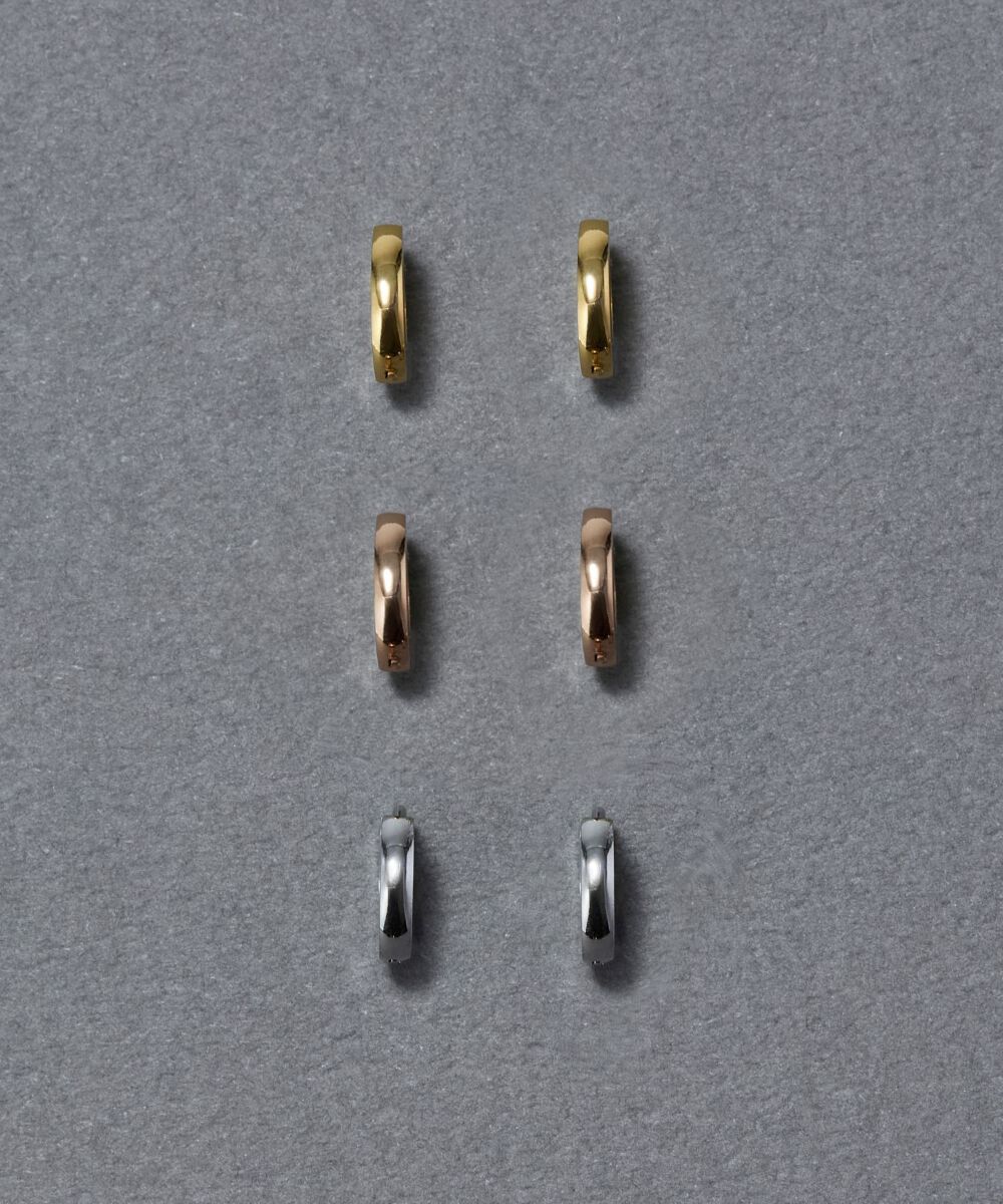 Phoebe「【金属アレルギー対応】ワンタッチメタルフープミニピアス　ゴールド/サージカルステンレス」|ピアス|