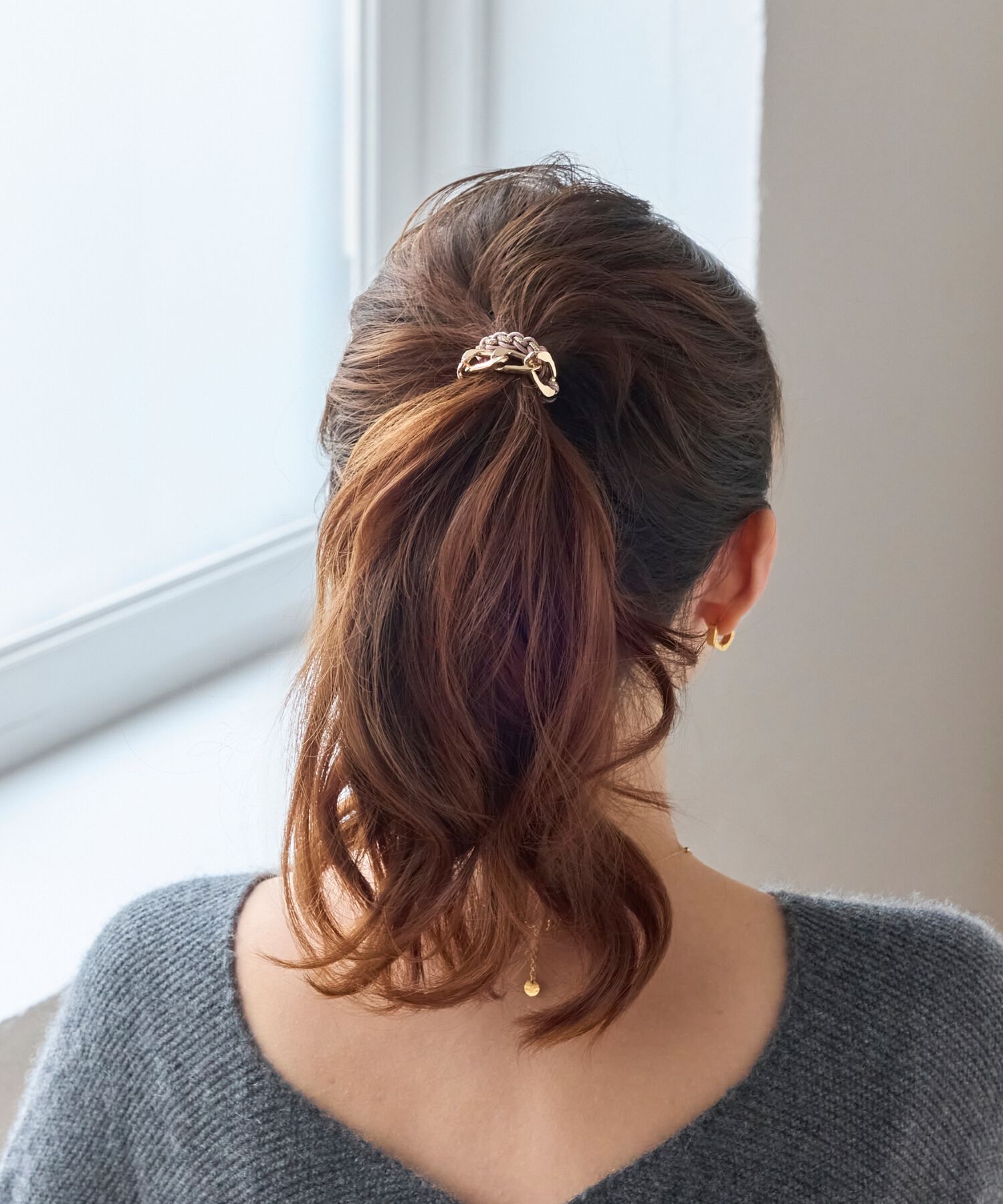 Phoebe「2wayツイストメタルヘアブレス　ピンク」|ヘアゴム・シュシュ|