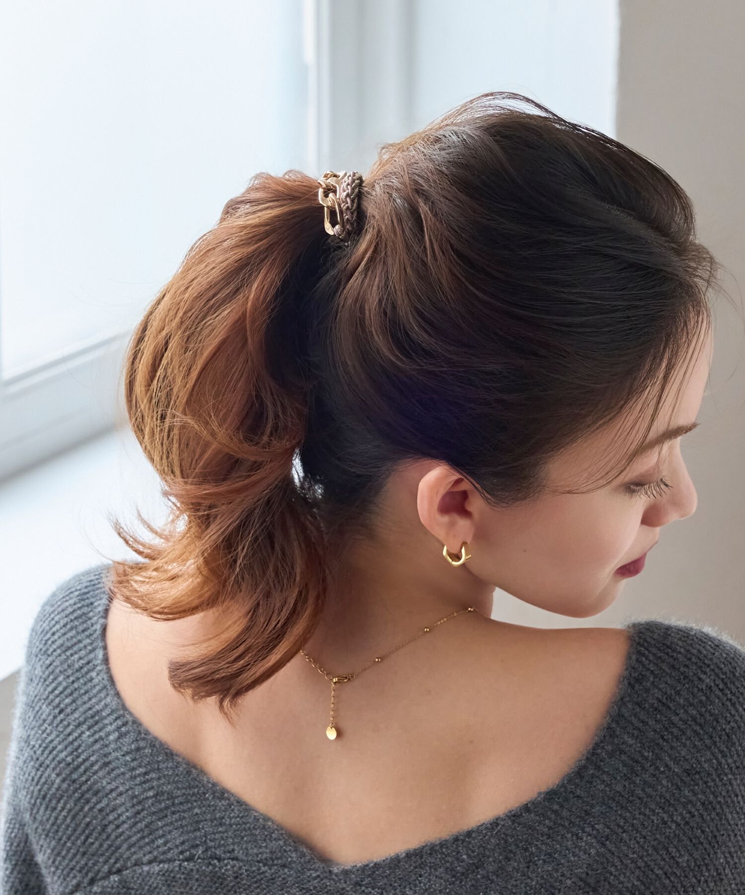 Phoebe「2wayツイストメタルヘアブレス　ピンク」|ヘアゴム・シュシュ|