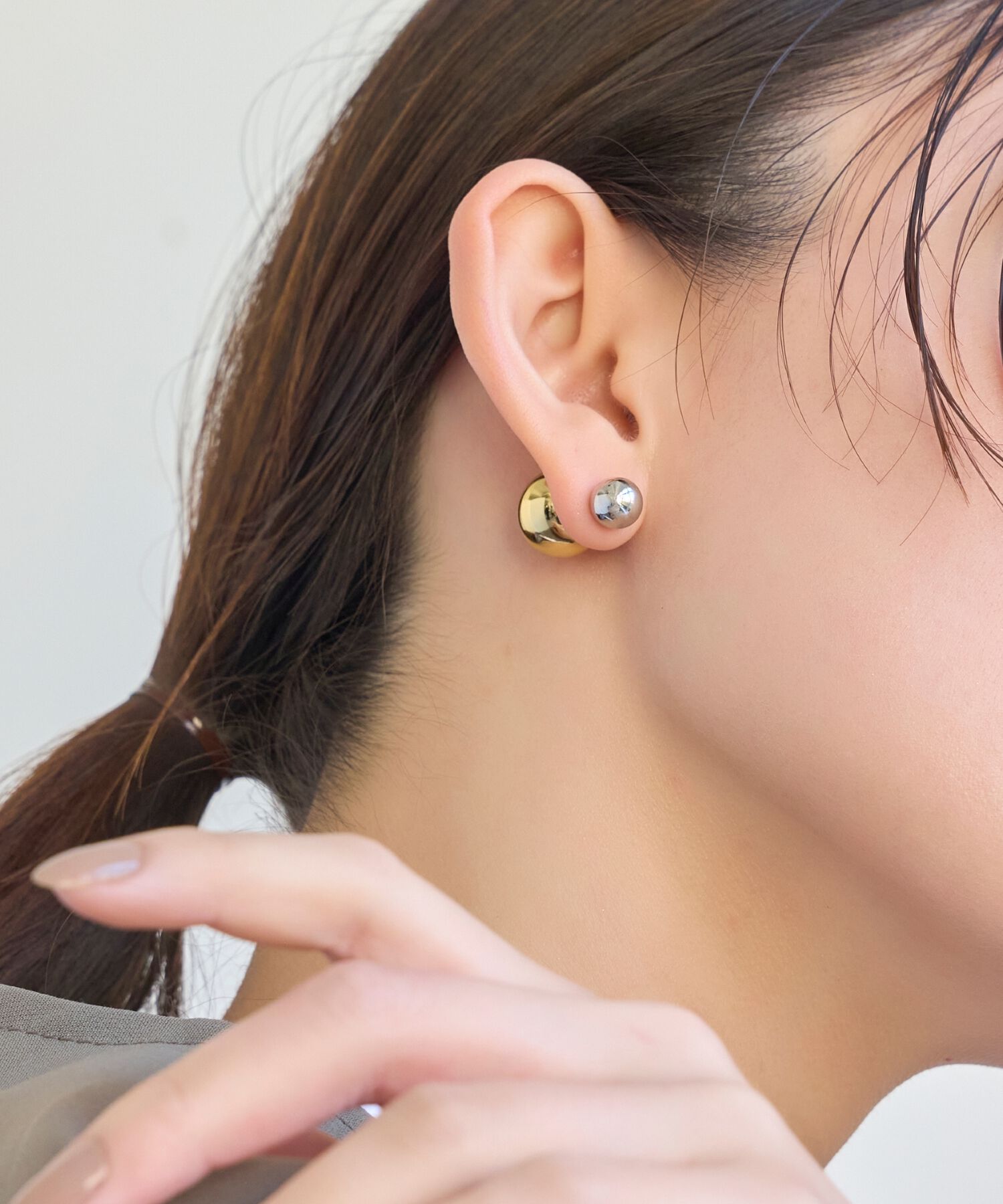 Phoebe「≪雑誌掲載≫メタルボールバックキャッチピアス　コンビ」|ピアス|