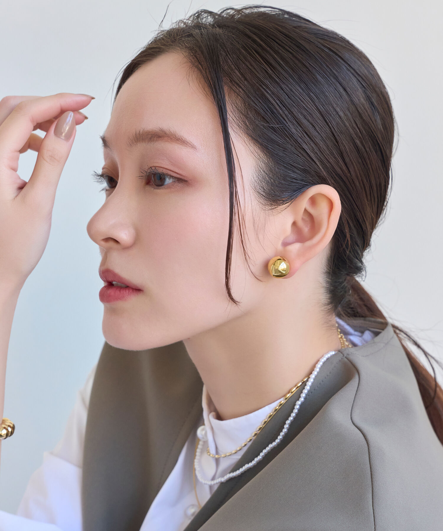 Phoebe「≪雑誌掲載≫メタルボールバックキャッチピアス　コンビ」|ピアス|