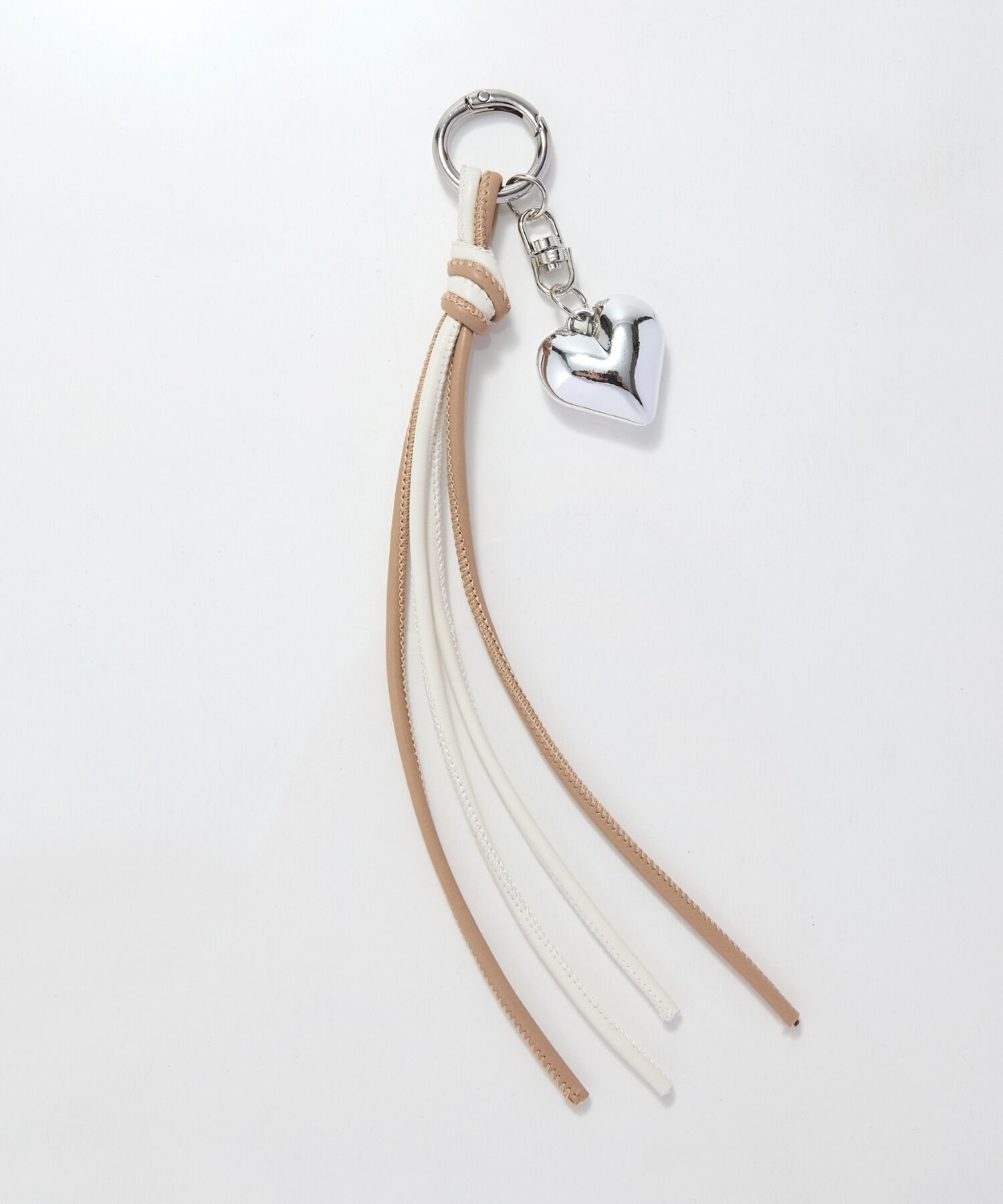 Phoebe「ハートバイカラーレザーコードバッグチャーム」|チャーム・キーホルダー|