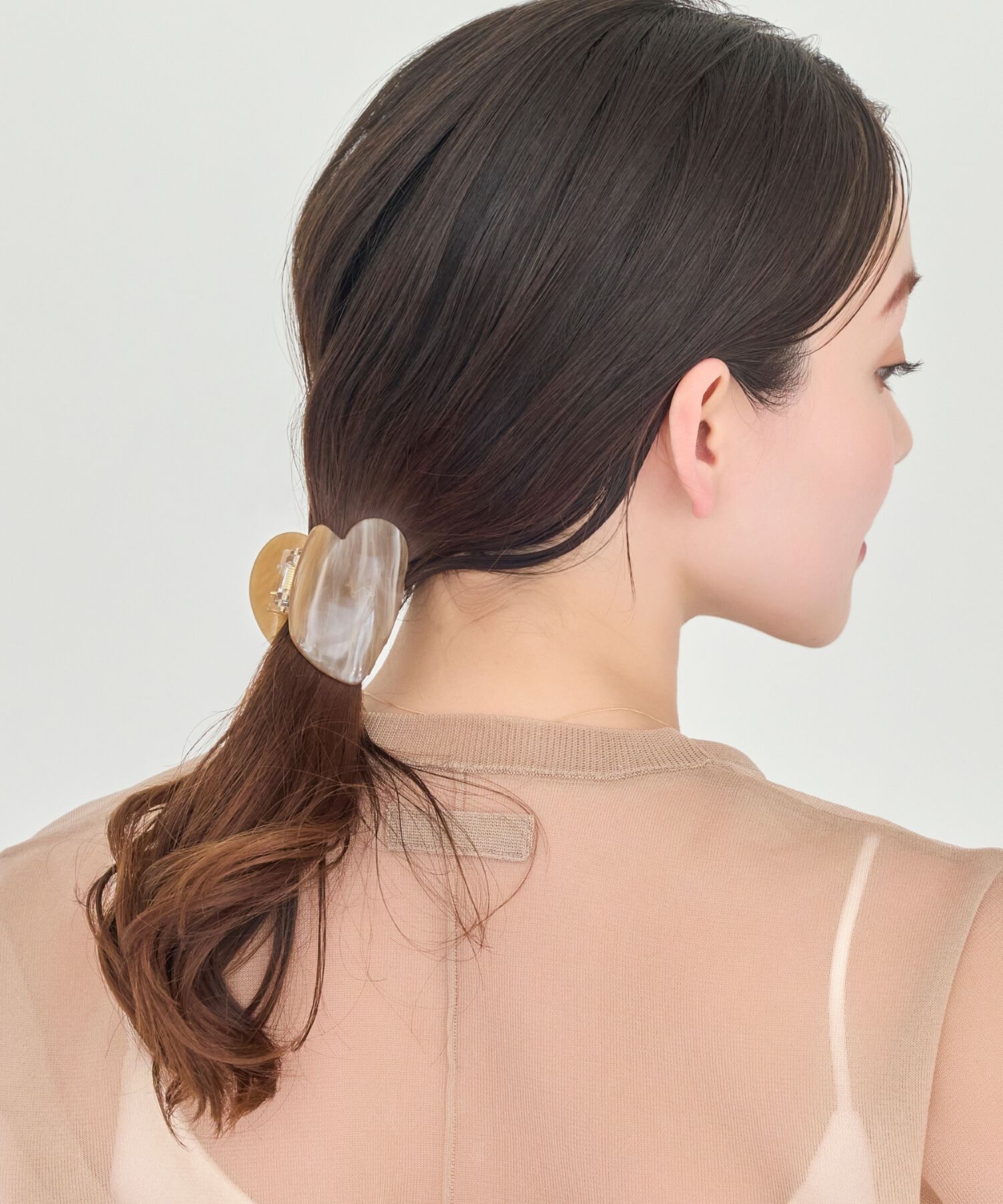 Phoebe「マーブルハートバンスクリップ　ブラウン」|その他|