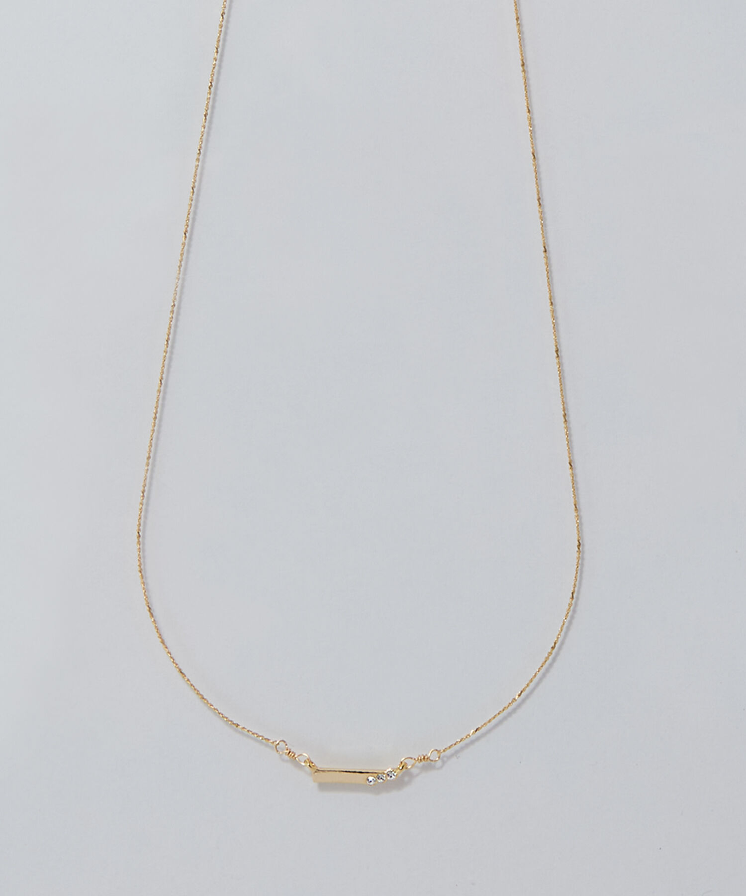 Phoebe「【金属アレルギー対応】ストレートバービジューネックレス　ゴールド」|ネックレス|