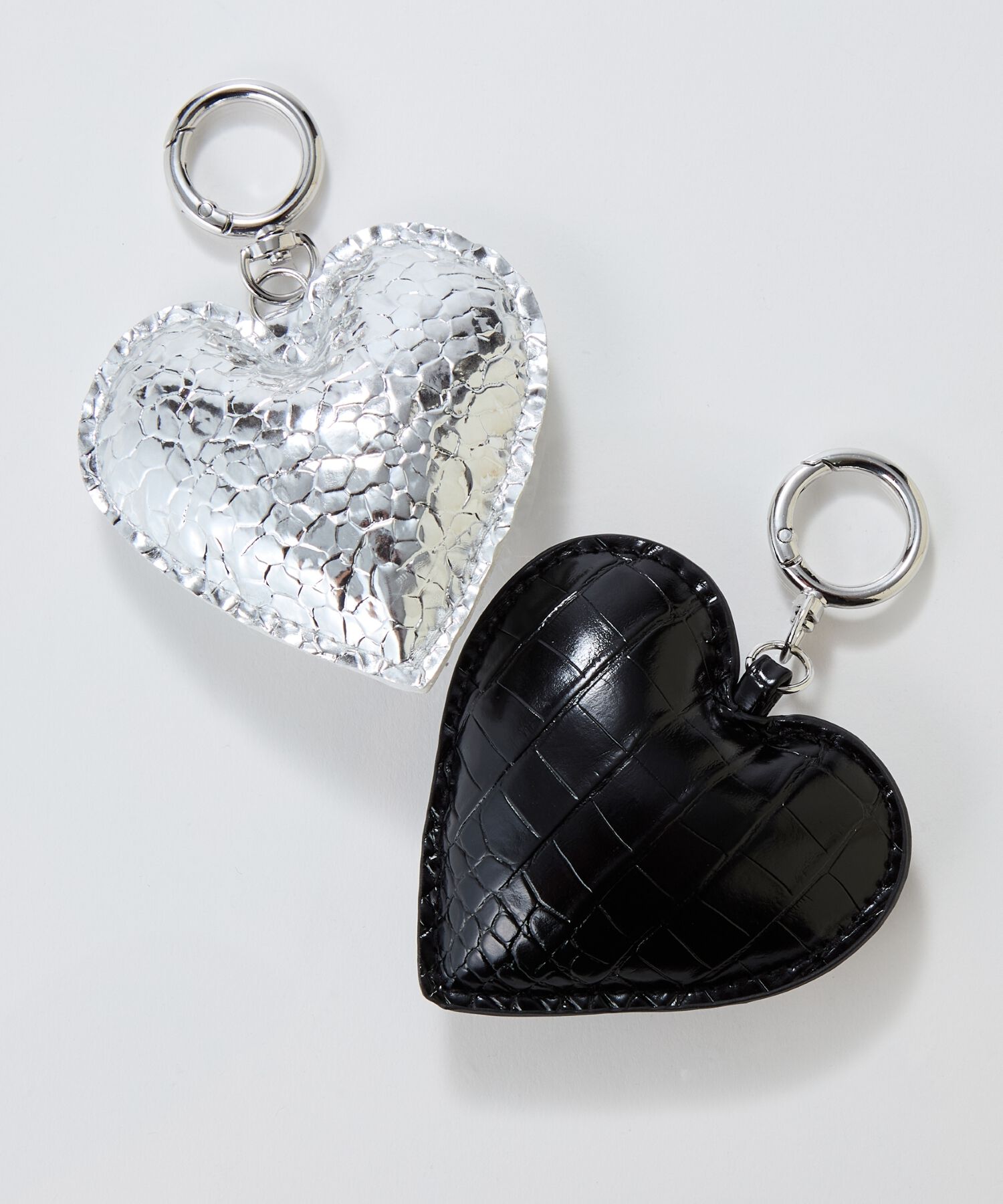 Phoebe「ハートレザーバッグチャーム　シルバー」|チャーム・キーホルダー|