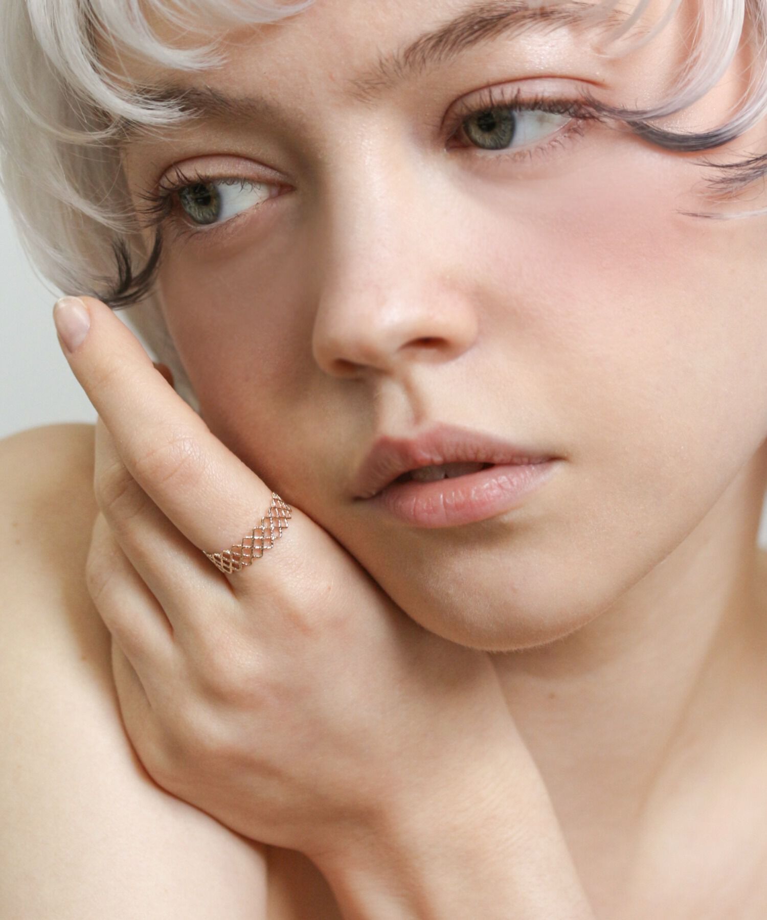  「ゴールド メッシュ リング | K10YG」|リング|K10 イエローゴールド