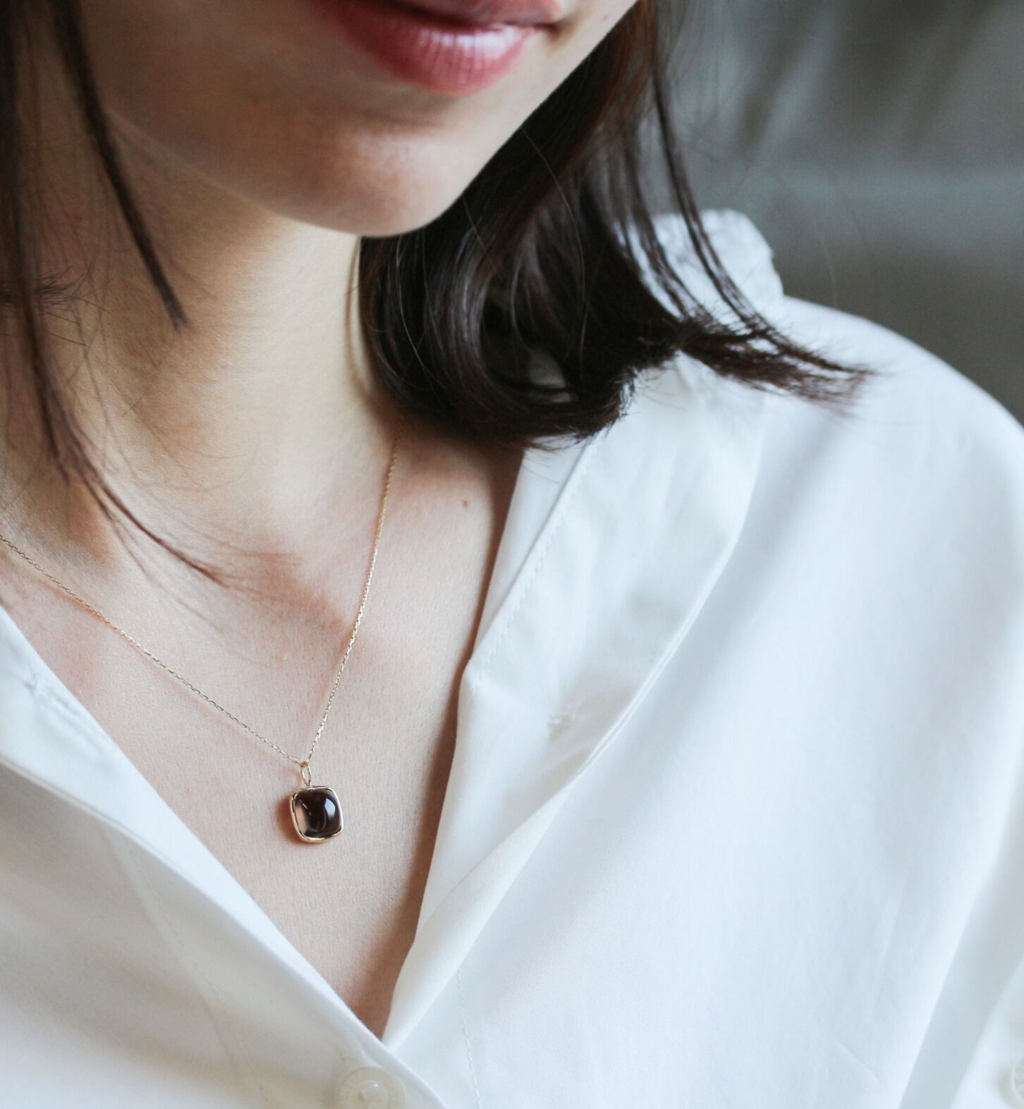  「K10YG カボション チャーム」|ネックレス|