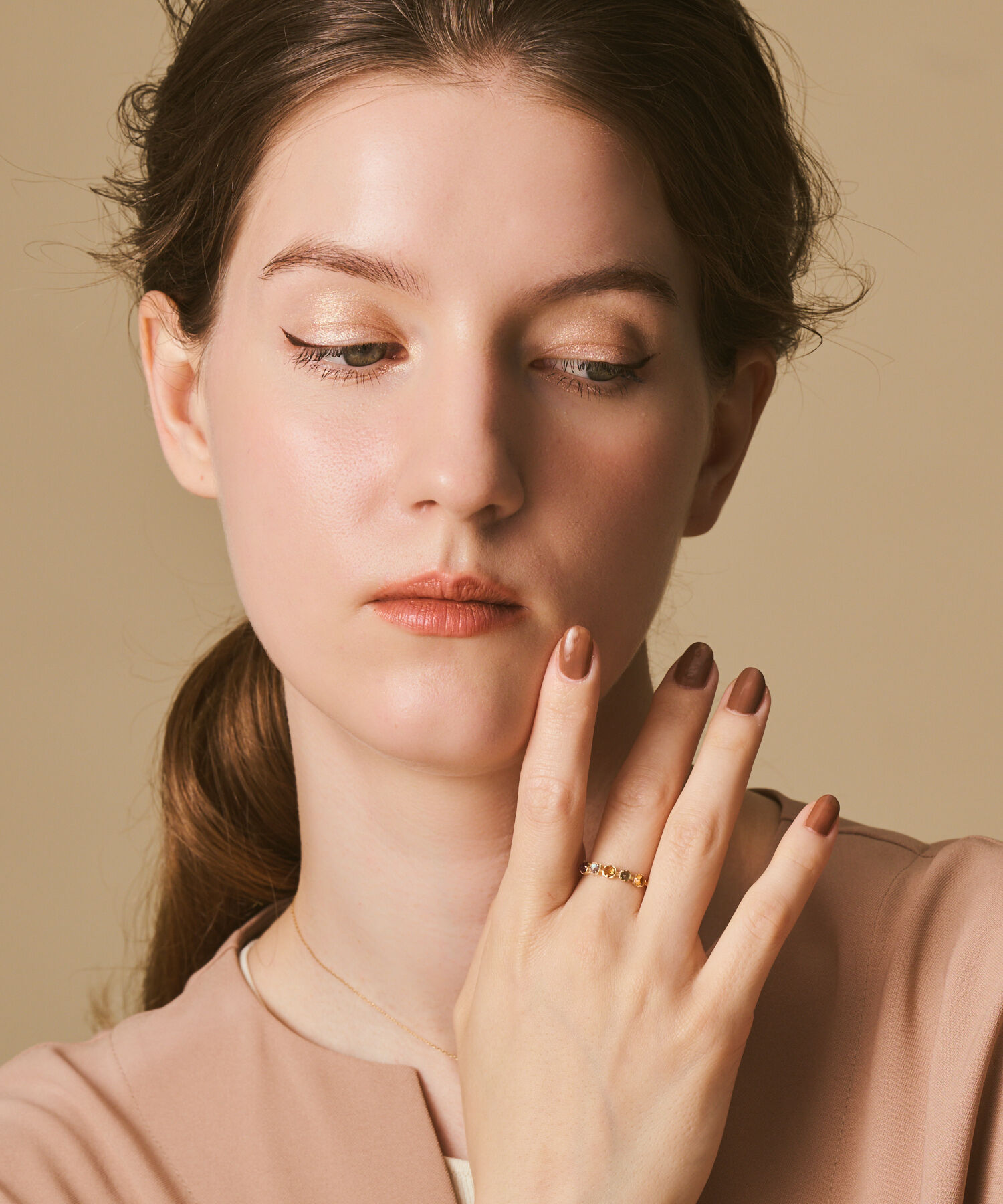 agete「K10マルチストーンリング」|リング|