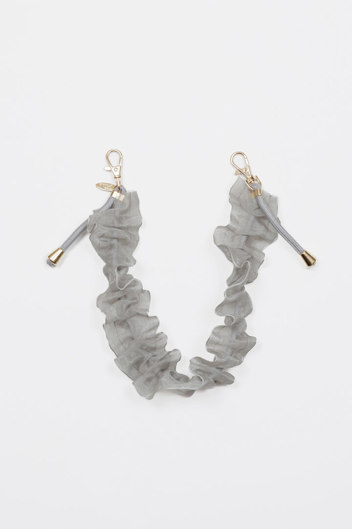  「FEDELE フリルオーガンジー ショートストラップ」|ストラップ|GRY