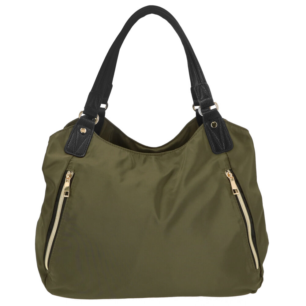 BACKYARD FAMILY「トートバッグ レディース 軽い 通販 ナイロン おしゃれ かわいい ファスナー 縦型 通勤 通学」|トートバッグ|グリーン1