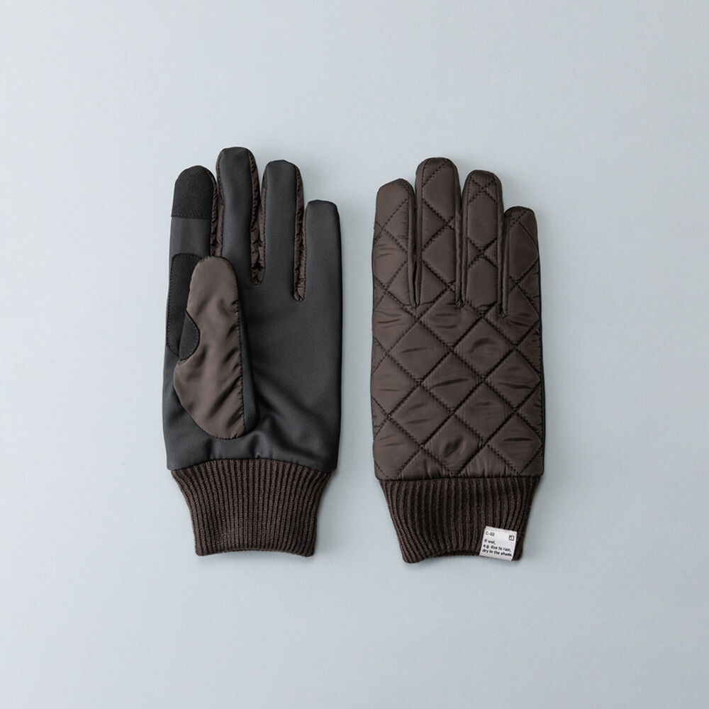 BACKYARD FAMILY「クロダ 手袋 メンズ 通販 グローブ 手ぶくろ スマートフォン対応 スマホ 対応 キルティング」|手袋|ブラウン1