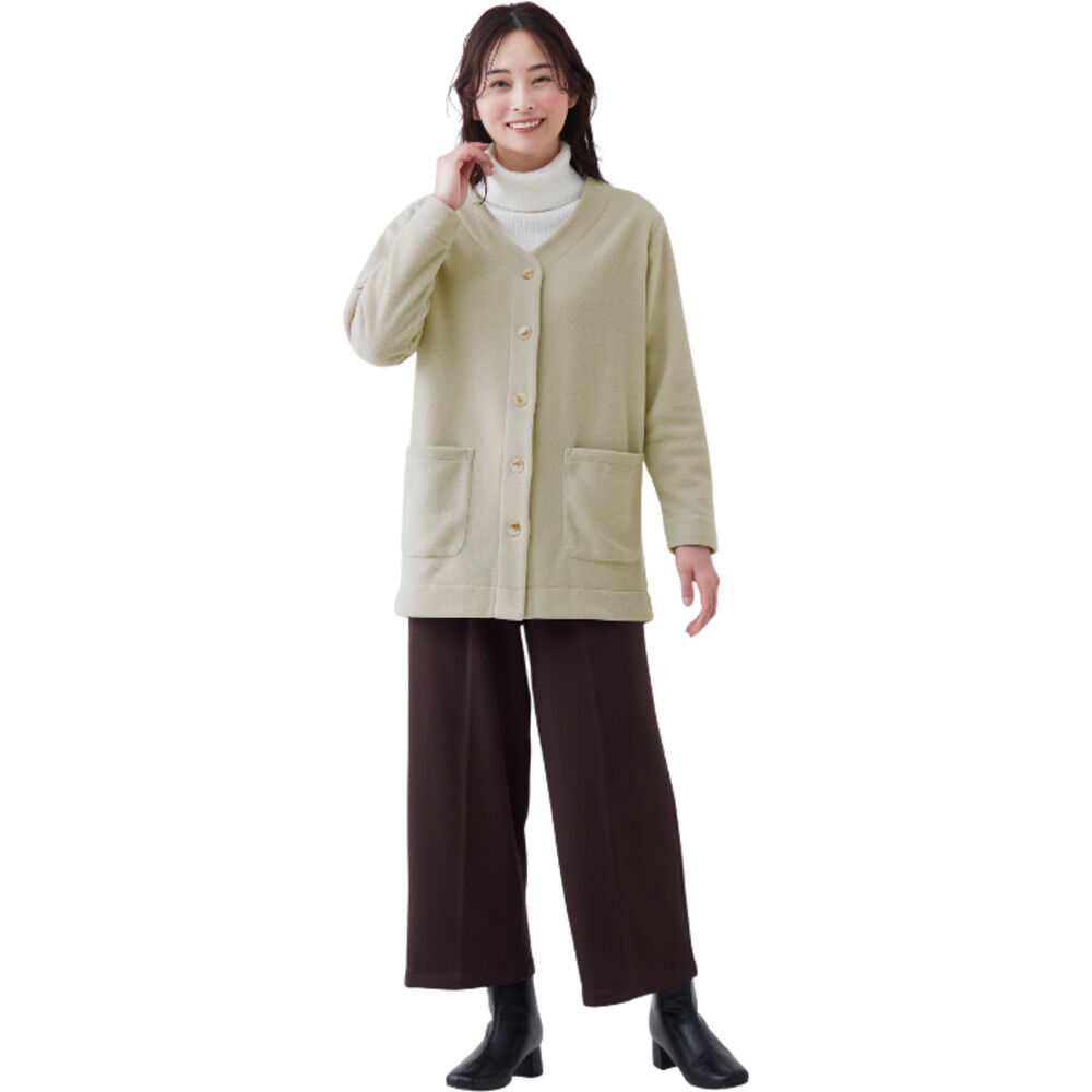 BACKYARD FAMILY「フリース カーディガン レディース 通販 フリースカーディガン フリースジャケット ジャケット」|その他|ホワイト1