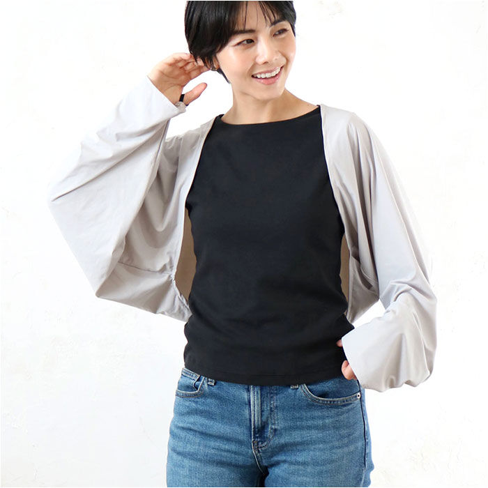 BACKYARD FAMILY「UVカット ボレロ 通販 カーディガン カーデガン ショート丈 手の甲 カバー きれいめ 接触冷感」|その他|