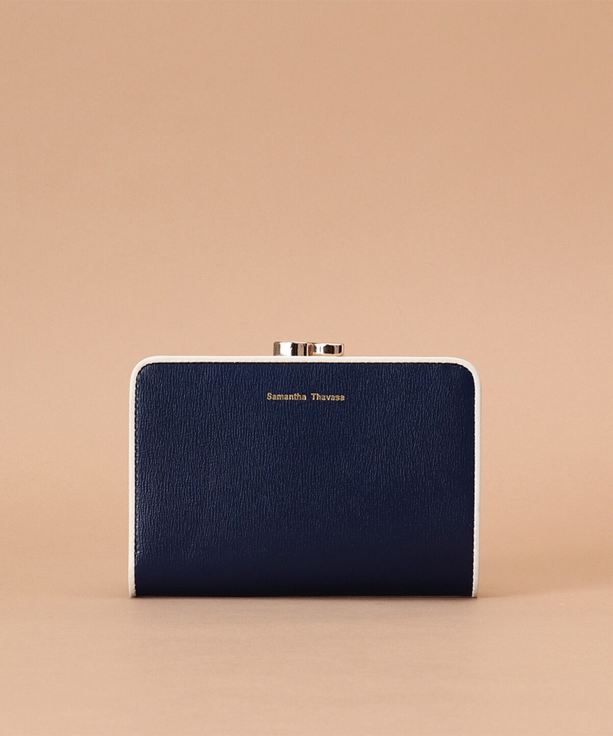 Samantha Thavasa「シンプルバイカラー口金折財布」|財布|ネイビー