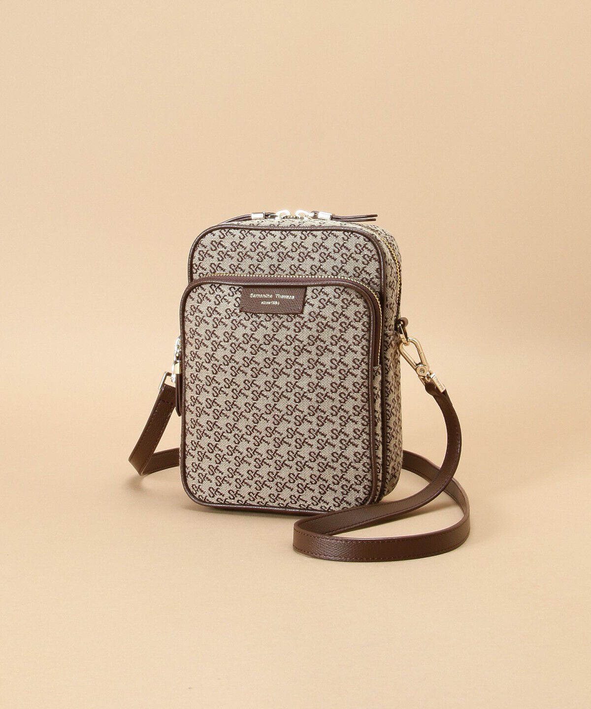 Samantha Thavasa「ST Jacquard サック デ プール」|ショルダー・メッセンジャー|ブラウン