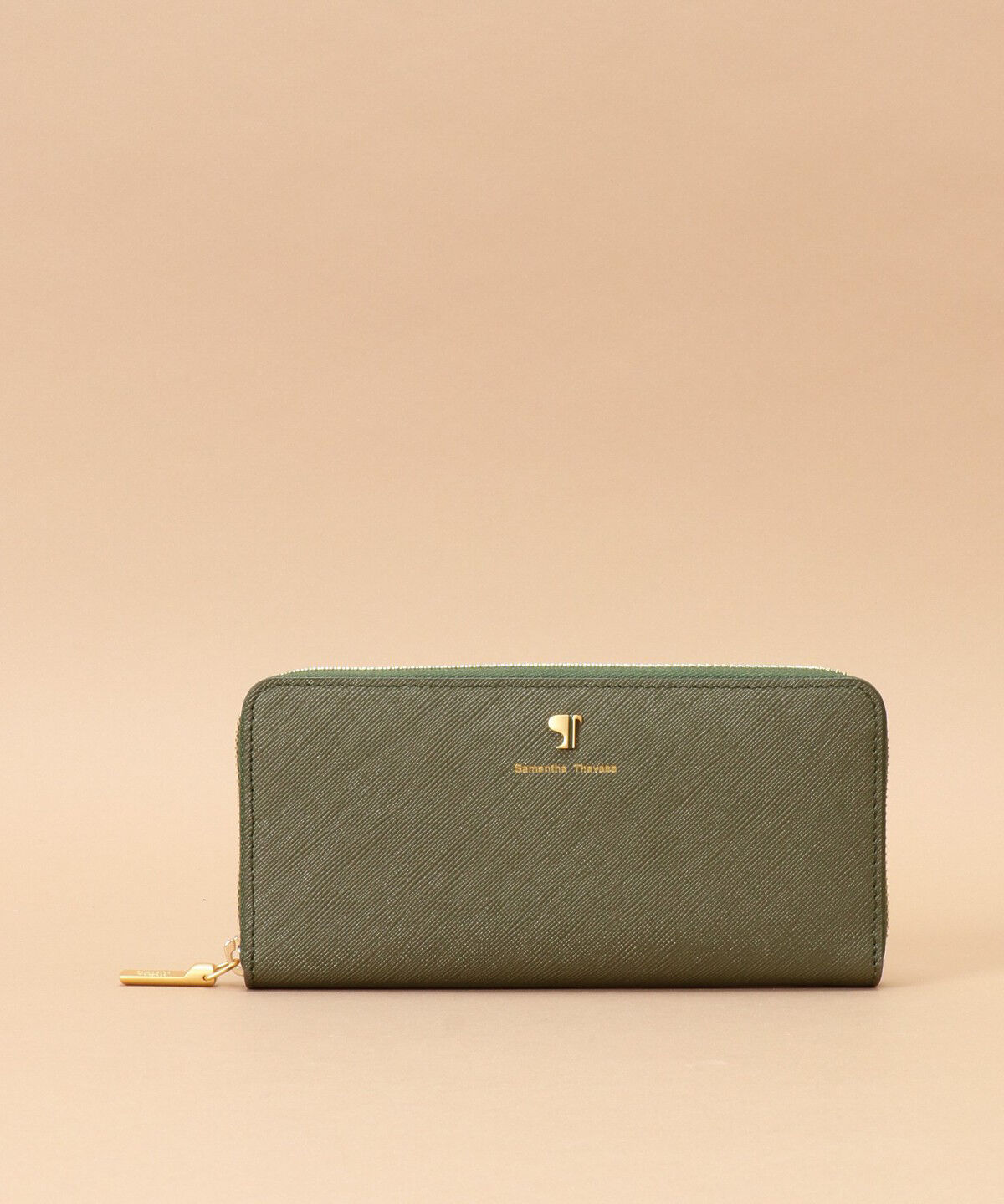 Samantha Thavasa「Pomme d'espoir ポムディスポワール バイカラーラウンドジップ長財布」|財布|カーキ