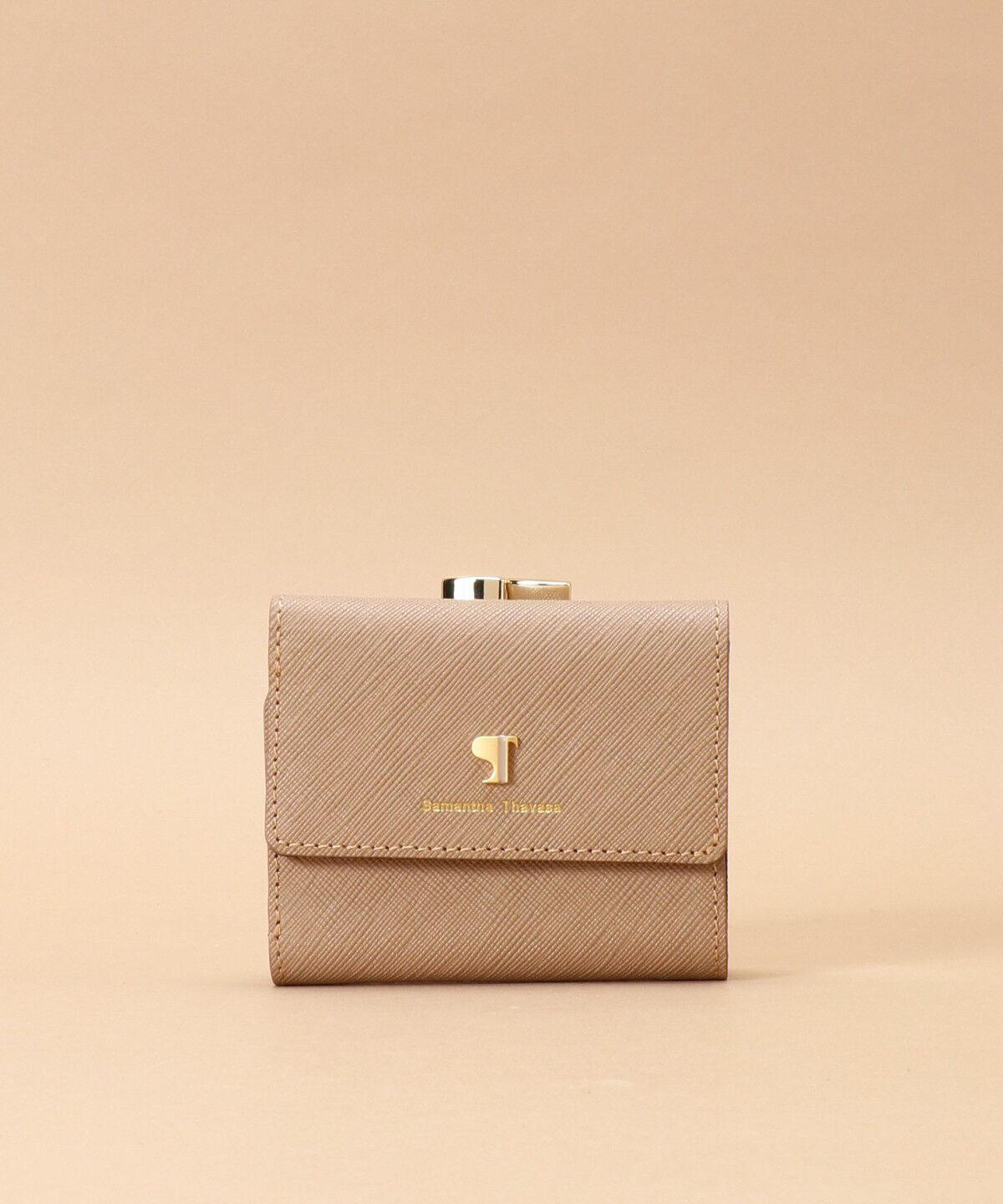 Samantha Thavasa「Pomme d'espoir ポムディスポワール バイカラー三つ折り口金財布」|財布|ベージュ