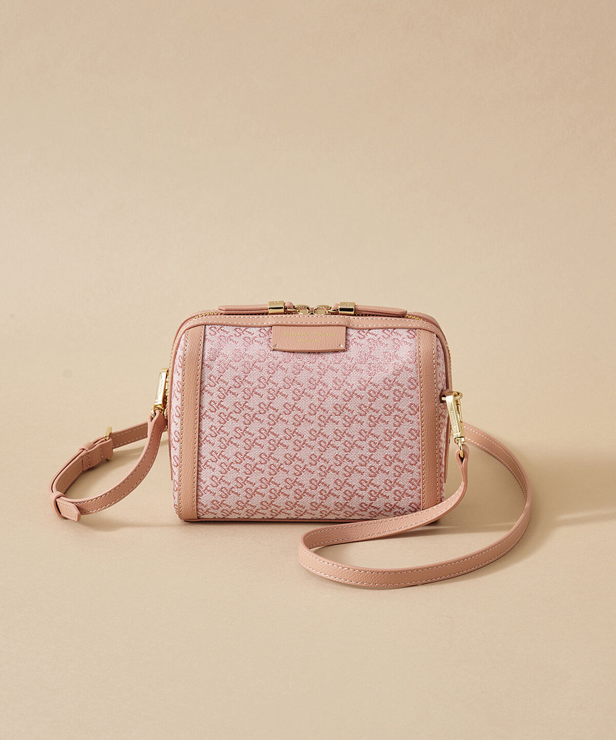 Samantha Thavasa「ST Jacquard ポシェットカレ」|ショルダー・メッセンジャー|ベビーピンク