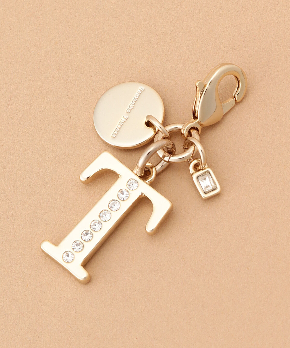 Samantha Thavasa「ビジューシンプルイニシャルファスナーチャーム(T)」|チャーム・キーホルダー|ゴールド