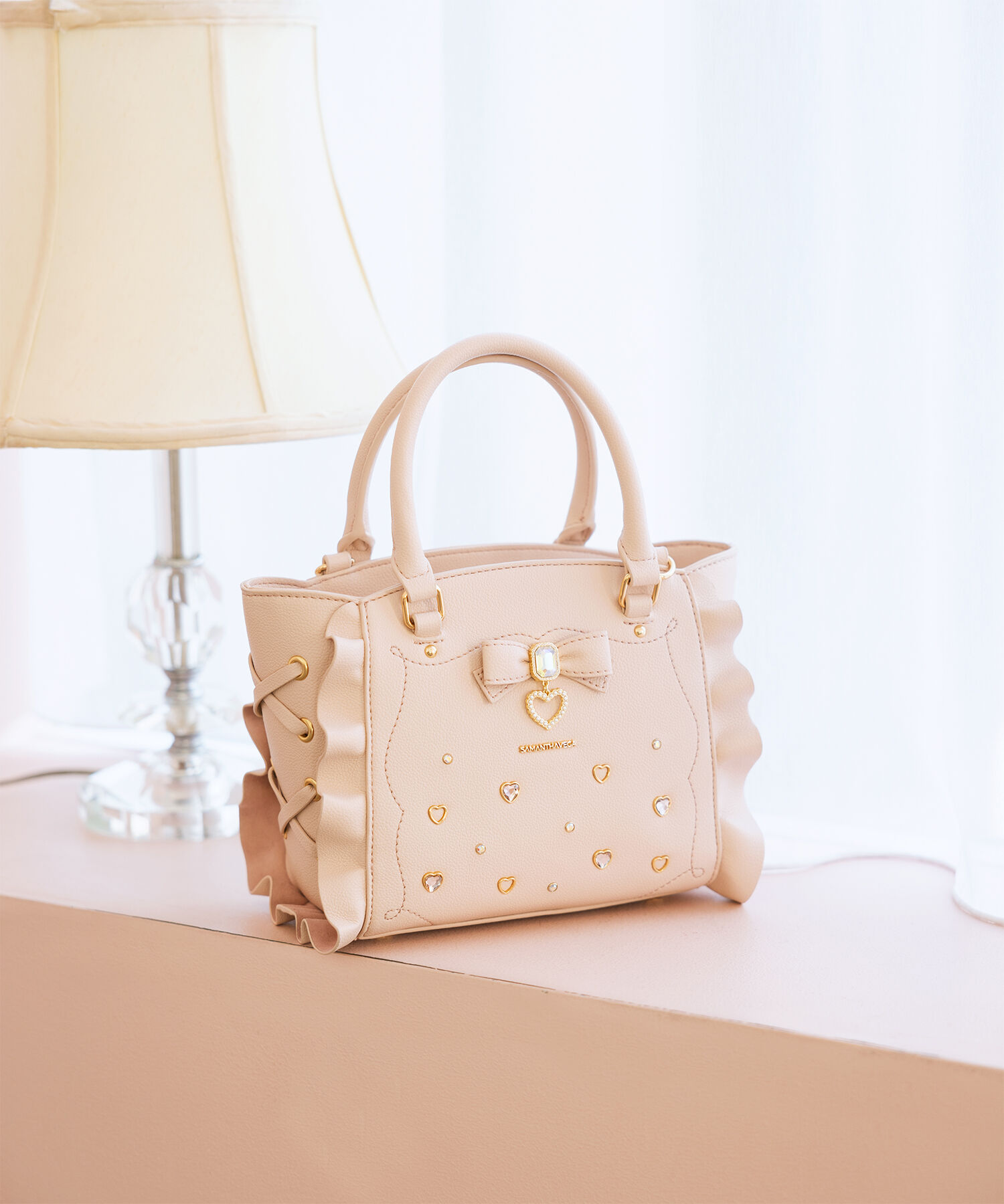 Samantha Vega「サイドレースアップリボンビジューミニフラッター」|ショルダー・メッセンジャー|